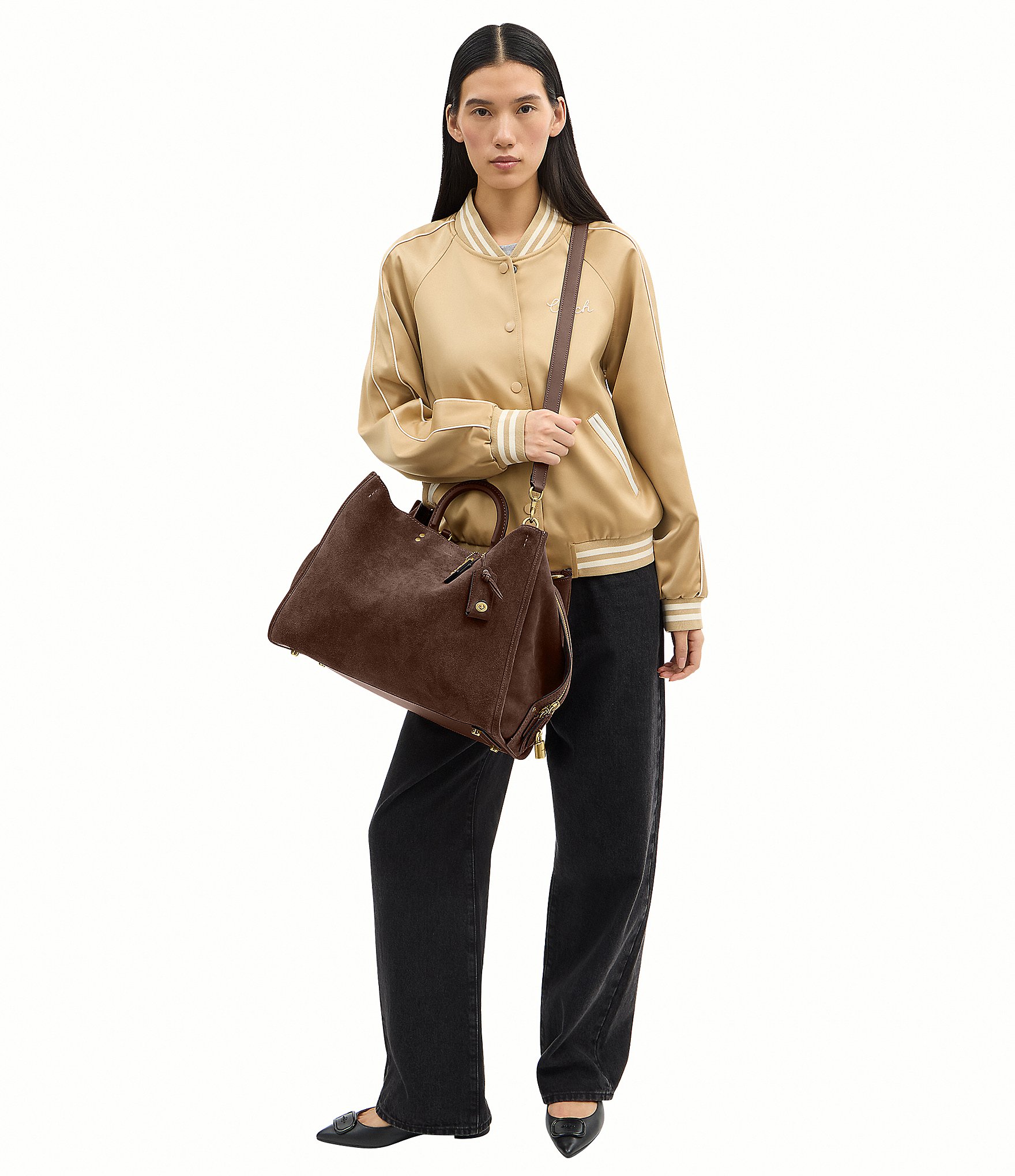 COACH Rogue 40 Suede Satchel Bag