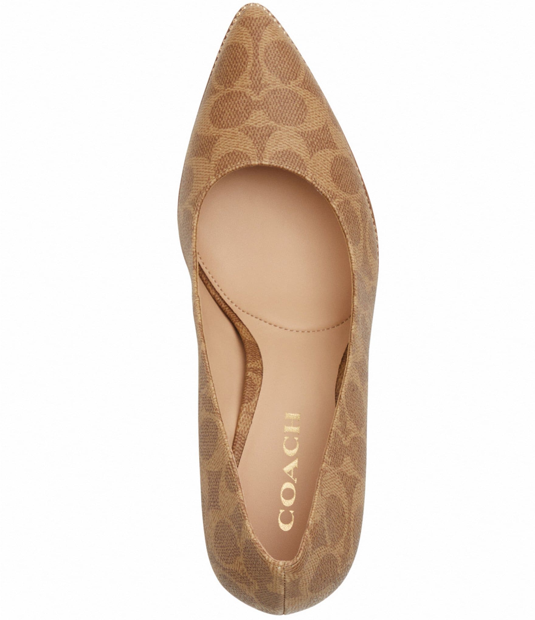 COACH Samantha Signature Logo Coated Canvas Studded Dress Pumps