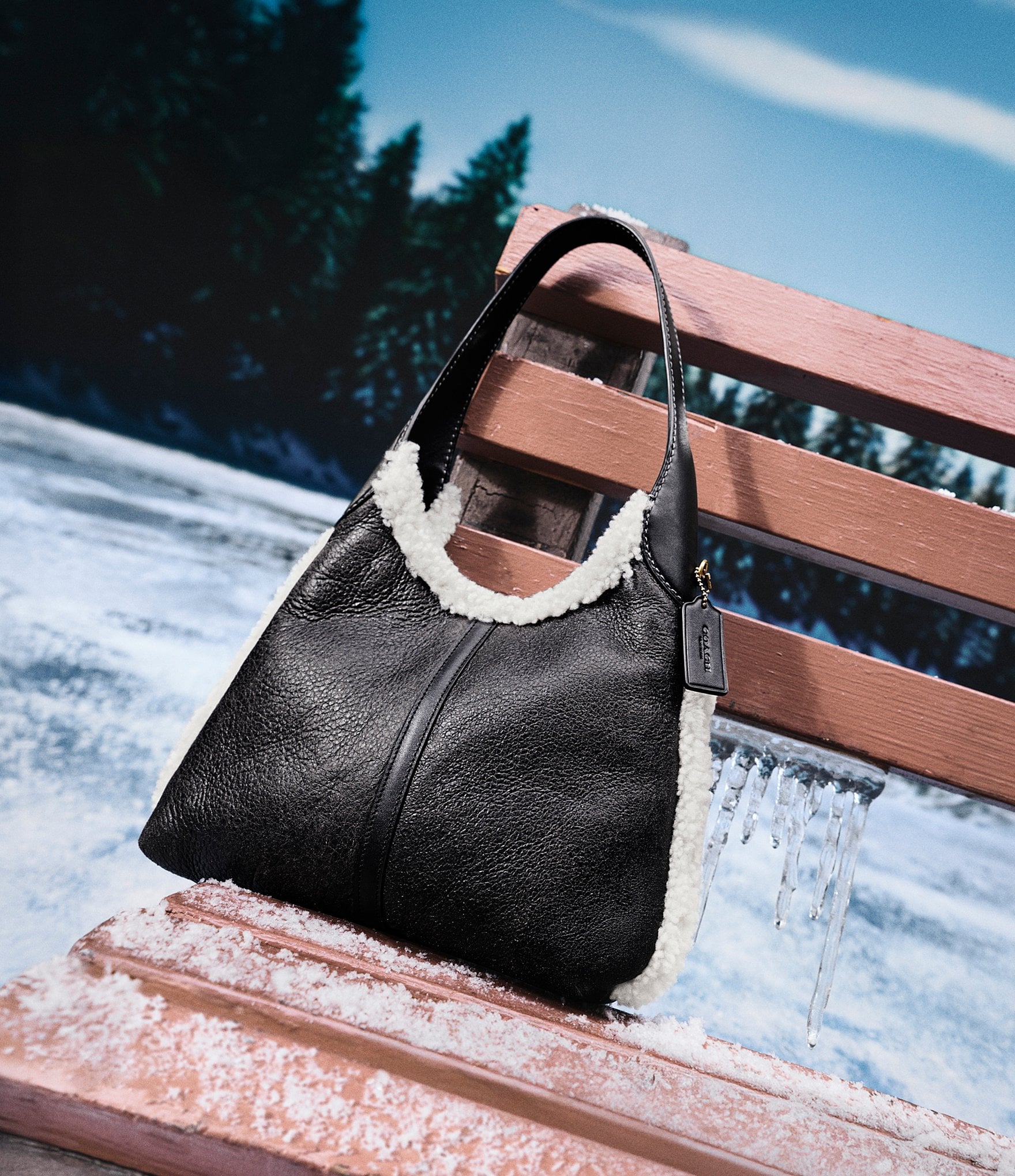 COACH Shearling Brooklyn Shoulder Bag 28