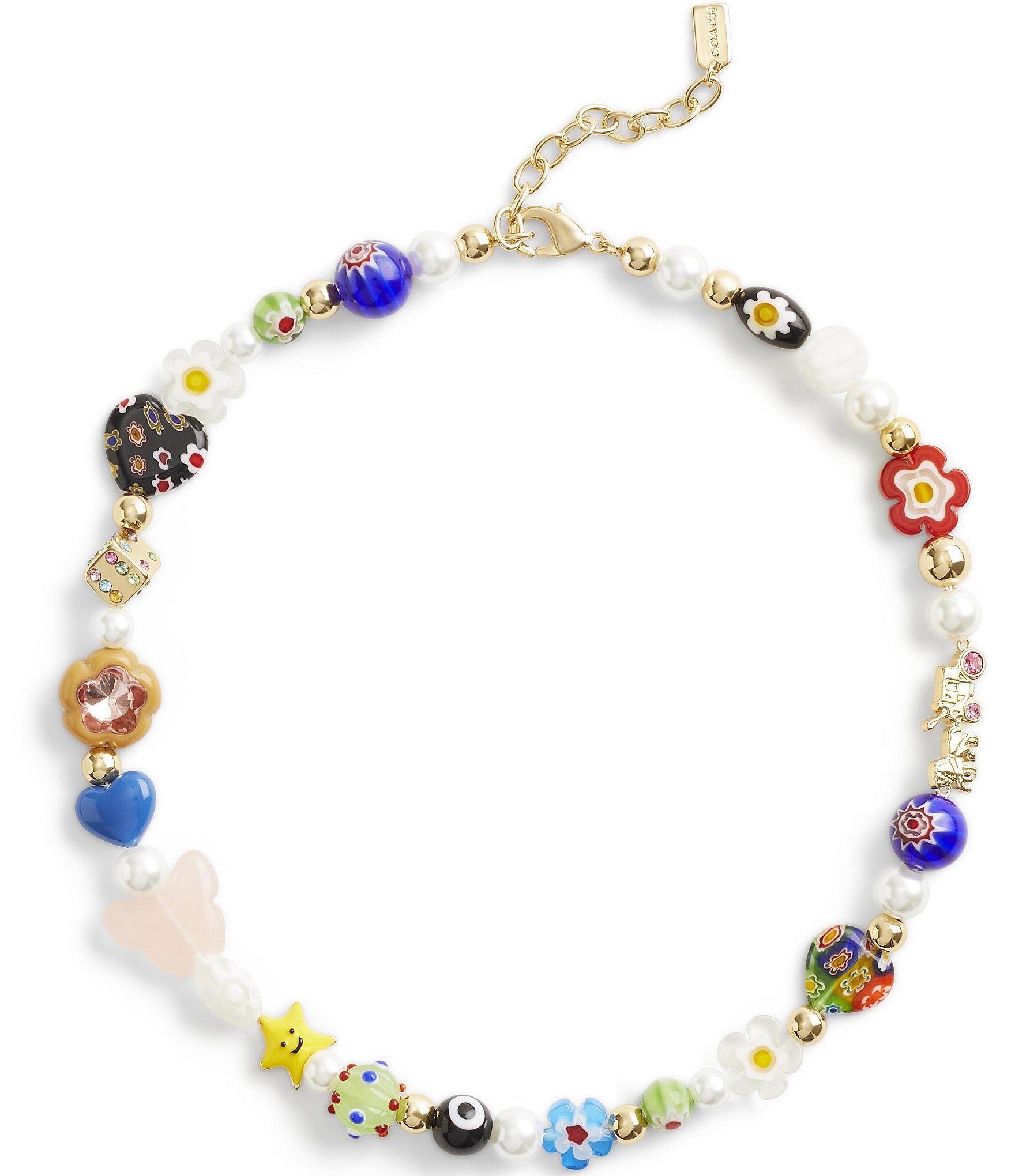 COACH Signature Beaded Collar Necklace