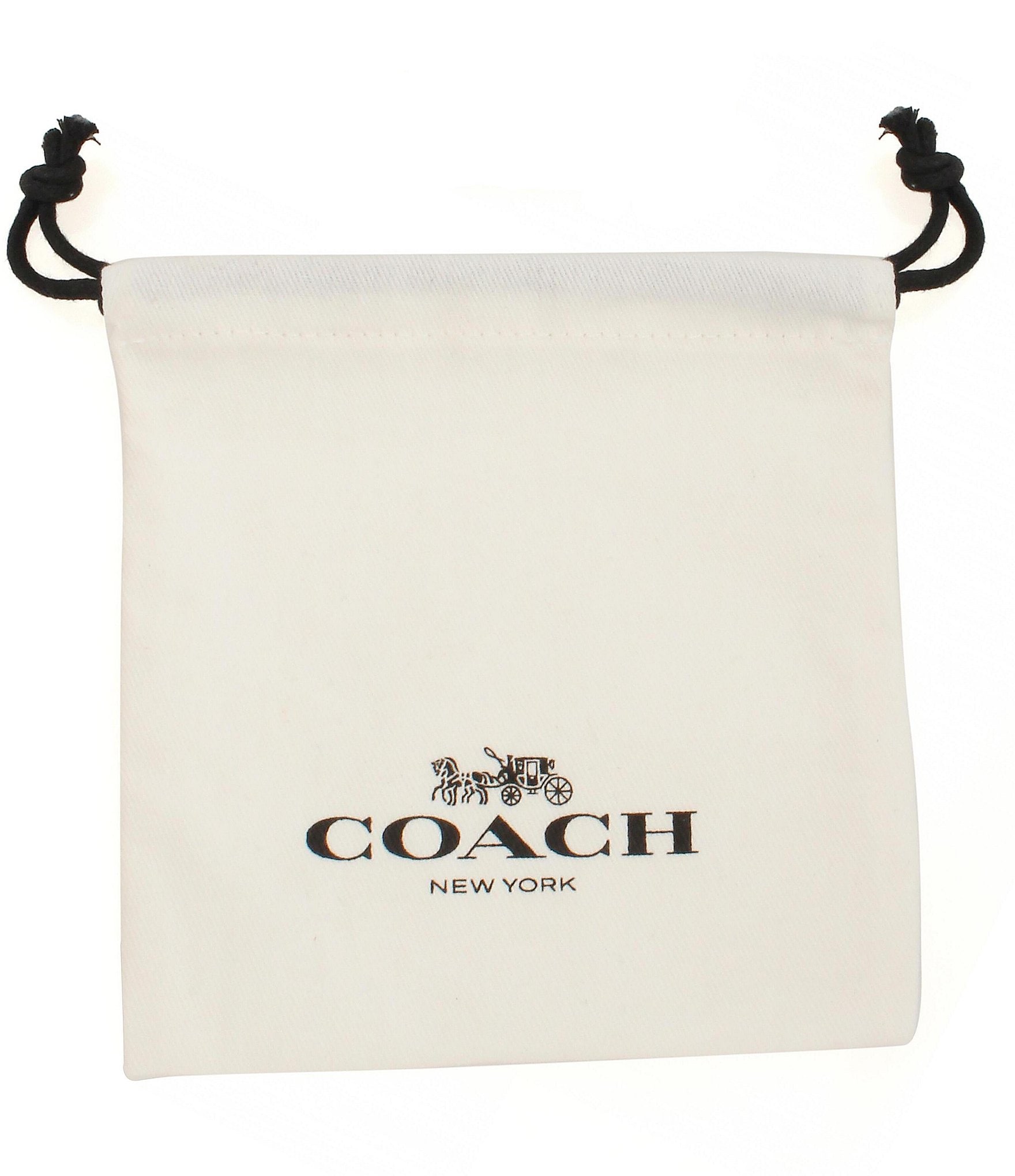 COACH Signature C Enamel Huggie Hoop Earrings