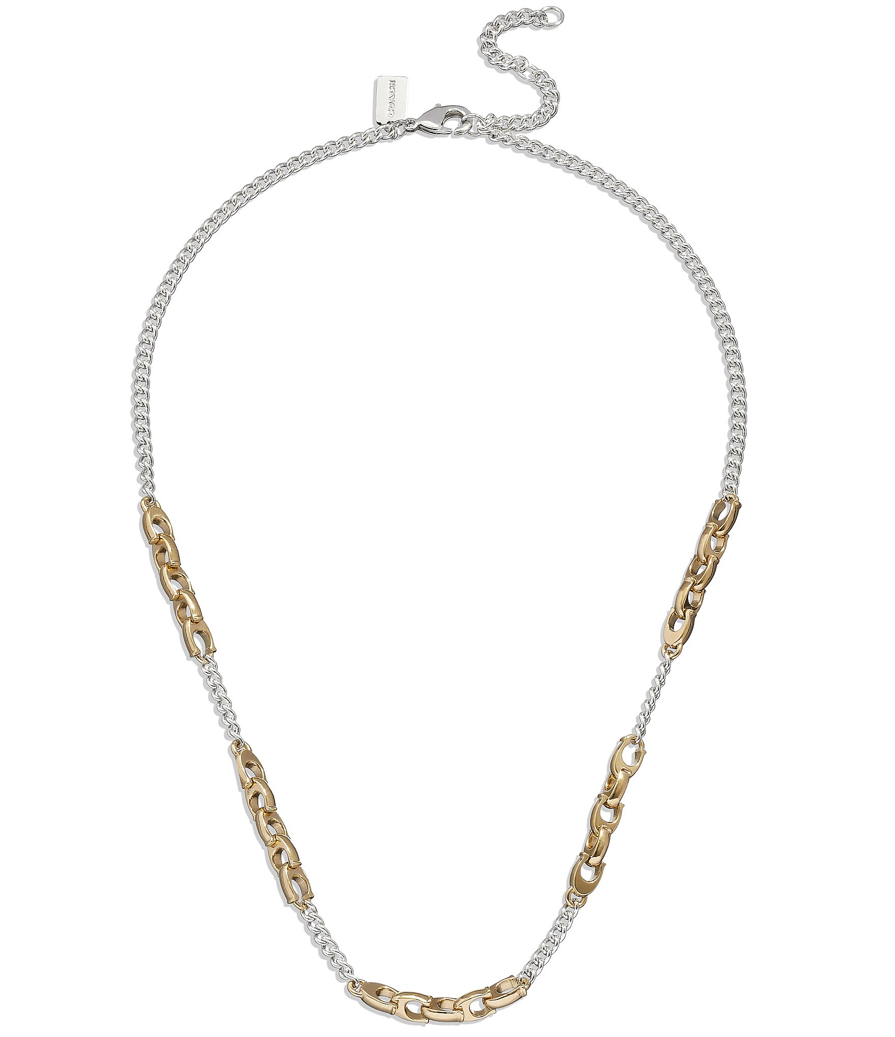 COACH Signature C Mixed Chain Collar Necklace