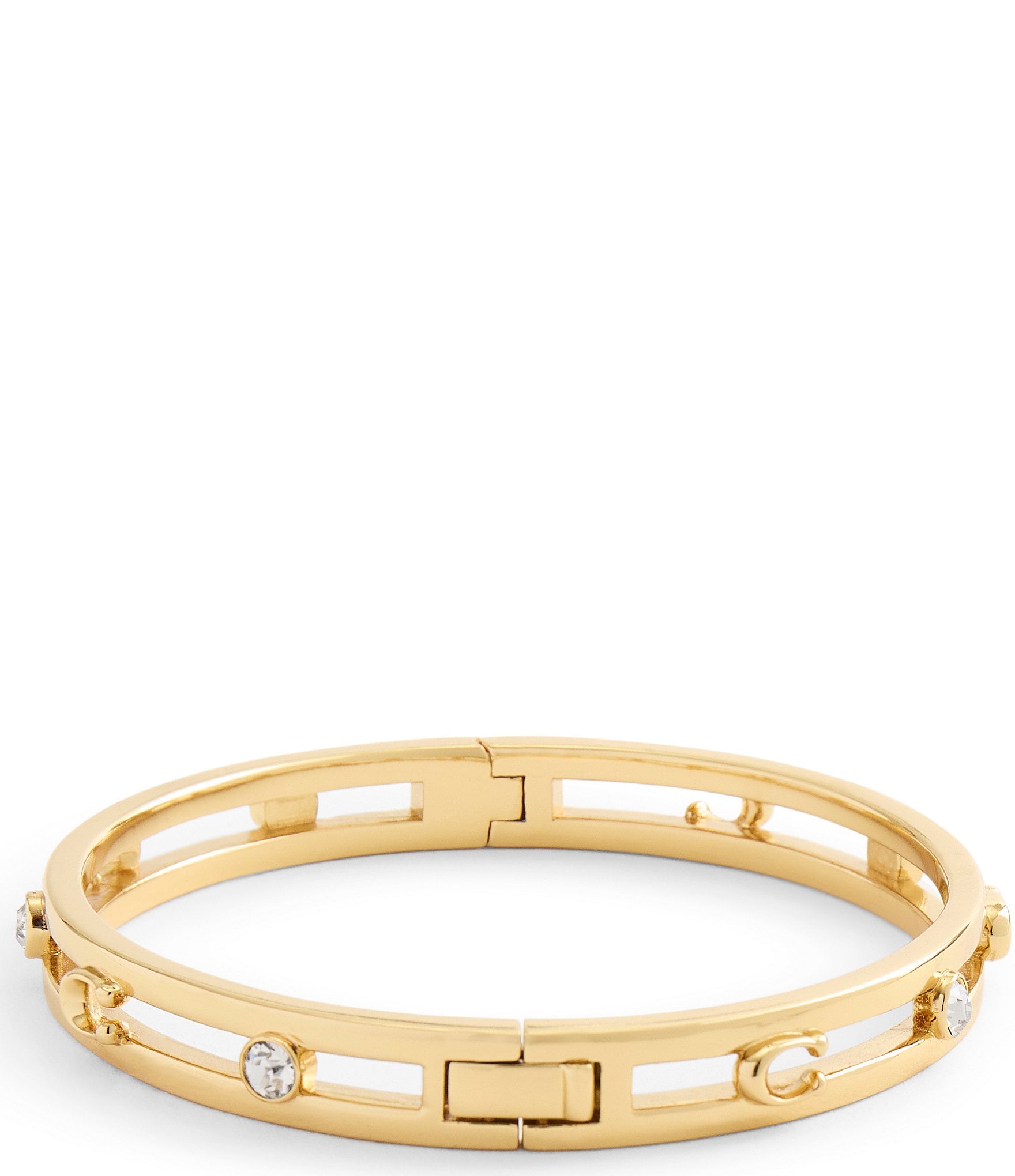 COACH Signature C Open Hinge Bangle Bracelet