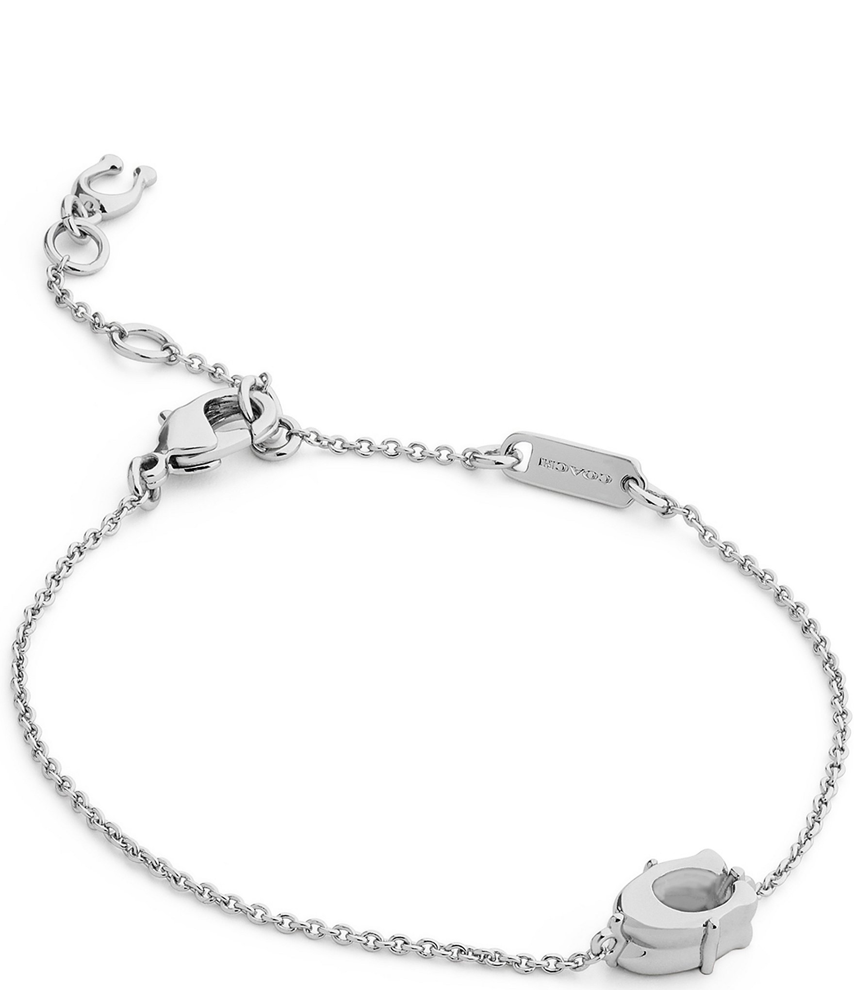 COACH Signature C Prong Charm Line Bracelet