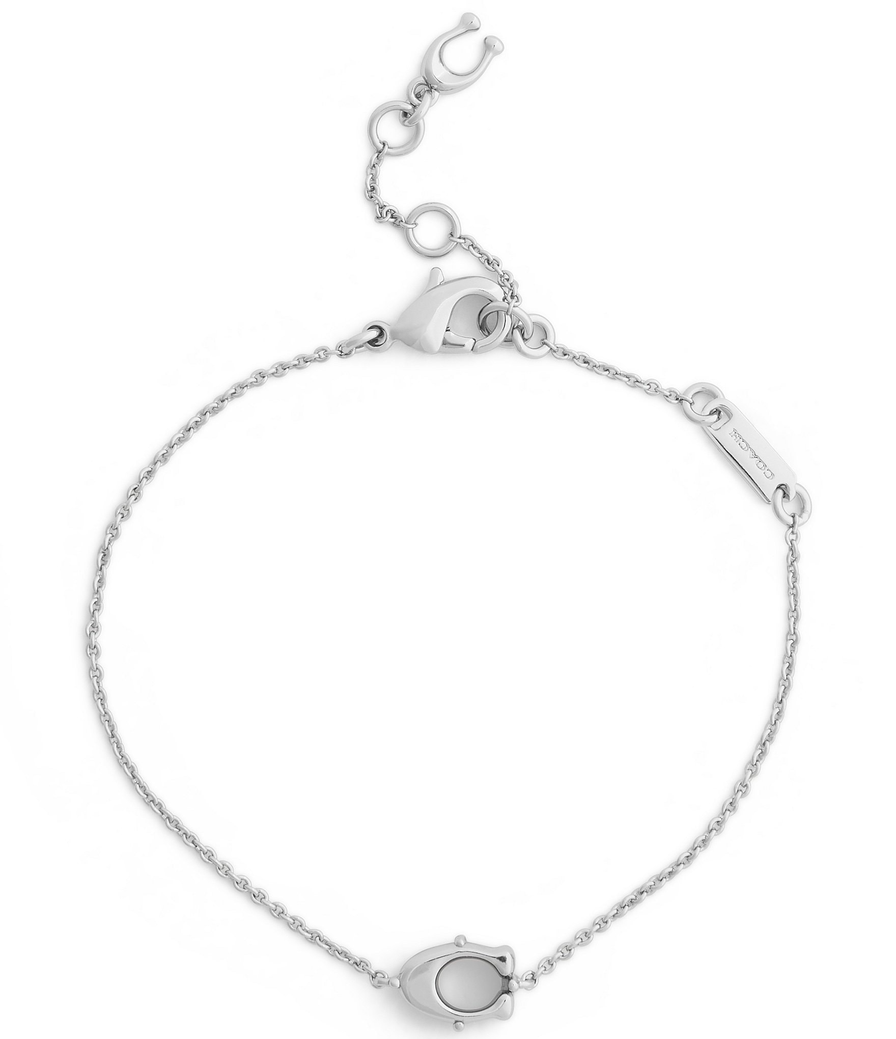 COACH Signature C Prong Charm Line Bracelet