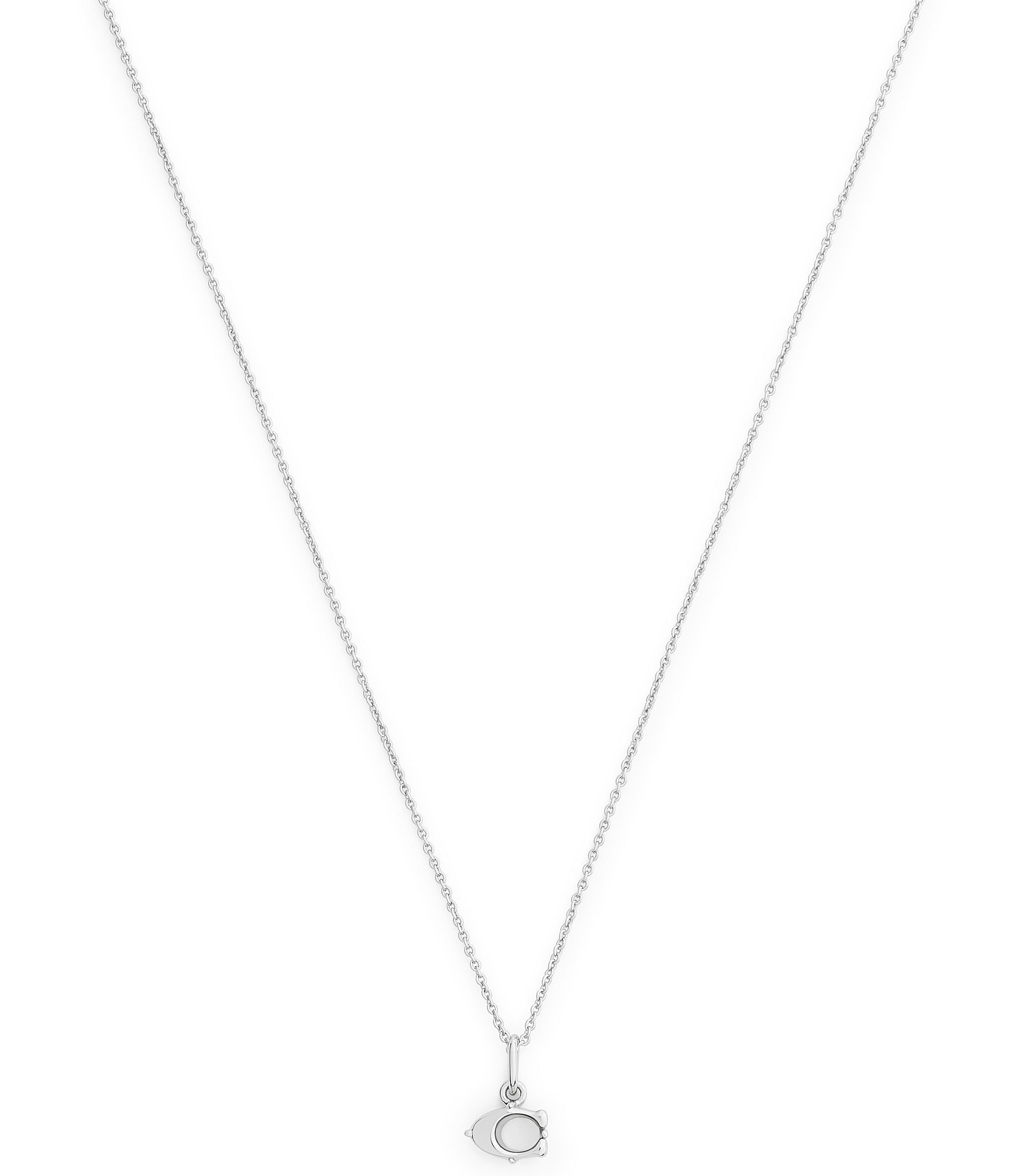 COACH Signature C Prong Short Pendant Necklace