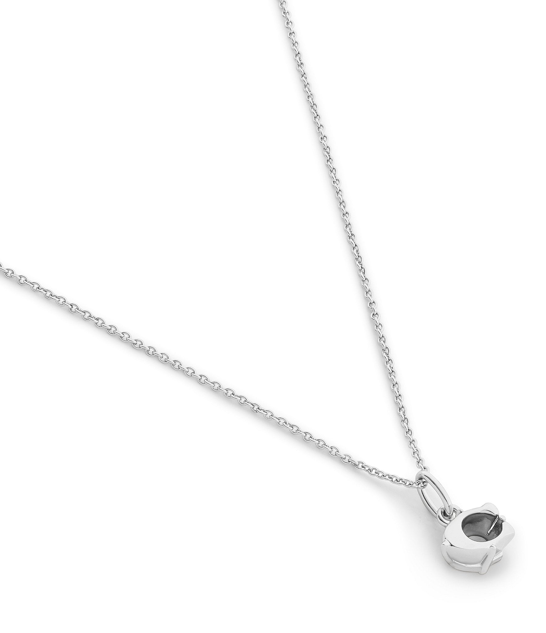 COACH Signature C Prong Short Pendant Necklace