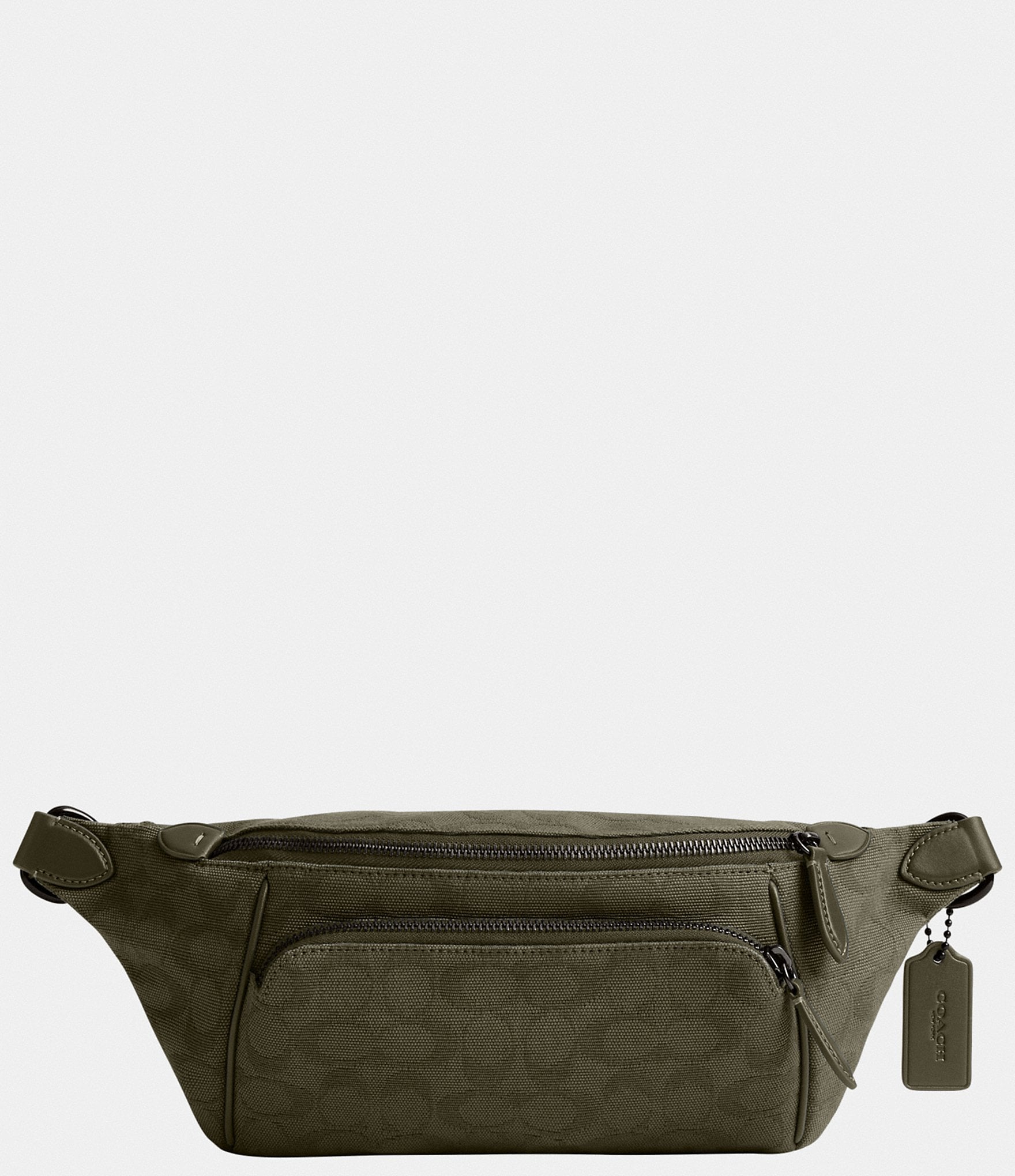 COACH Signature Canvas Jacquard/Refined Calfskin Leather League Belt Bag