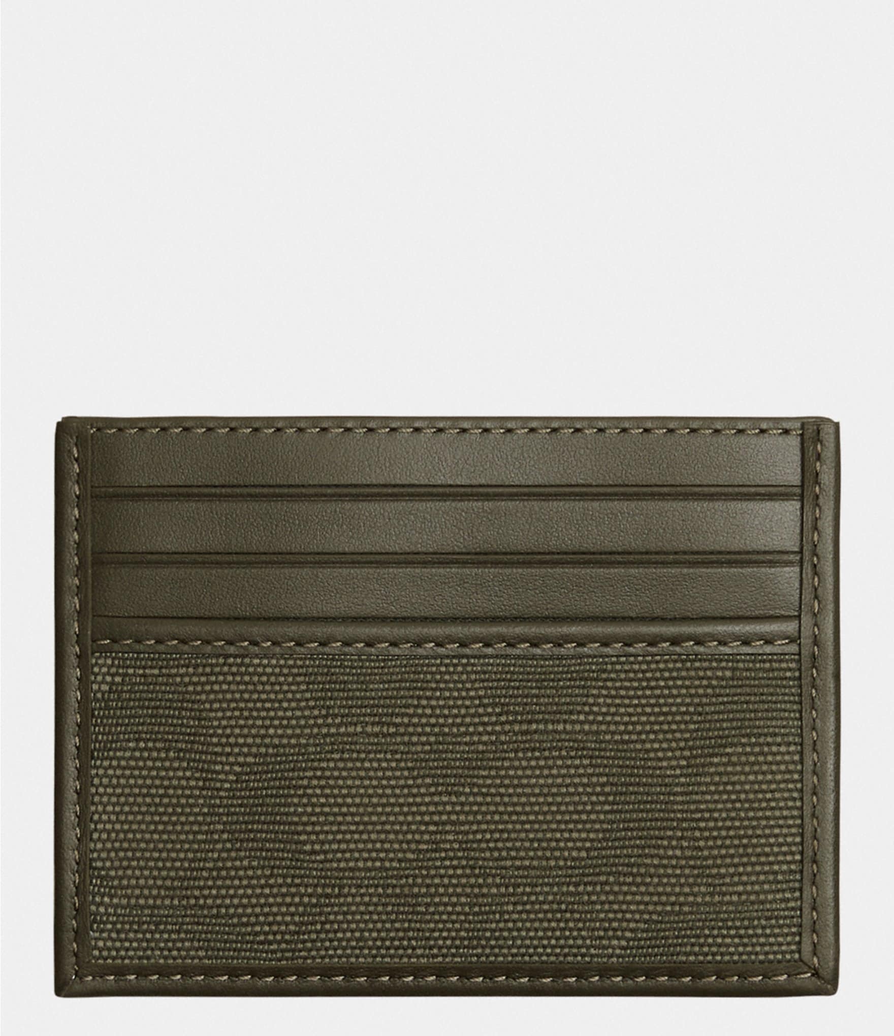 COACH Signature Canvas Jacquard/Refined Calfskin Leather Refined Card Case