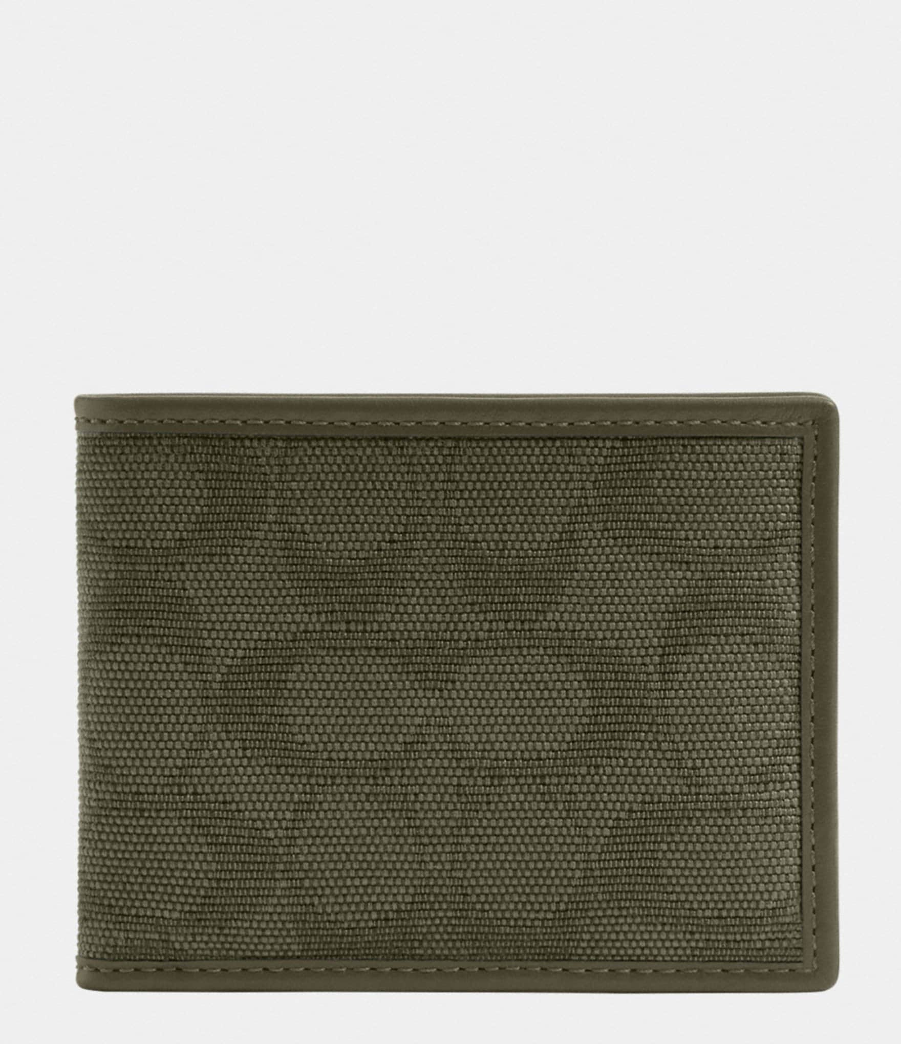 COACH Signature Canvas Jacquard/Refined Calfskin Leather Slim Billfold Wallet