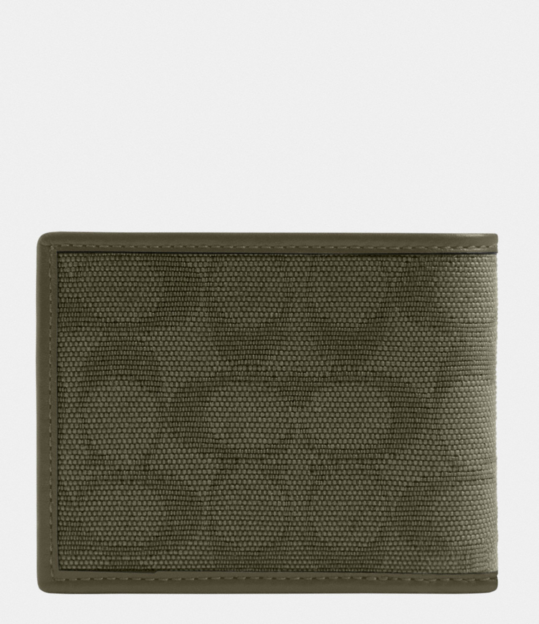 COACH Signature Canvas Jacquard/Refined Calfskin Leather Slim Billfold Wallet