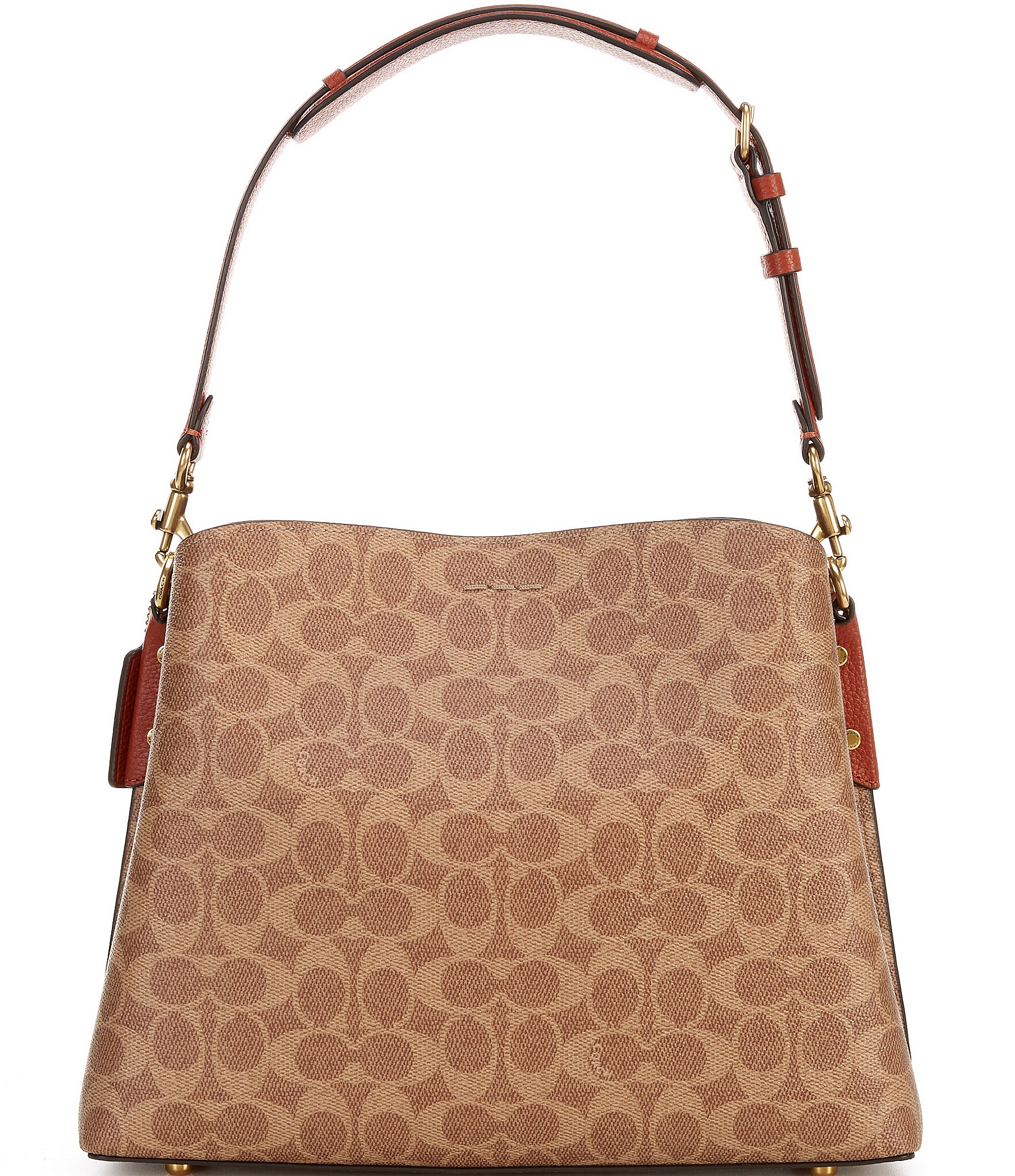 COACH Signature Logo Coated Canvas Willow Shoulder Bag