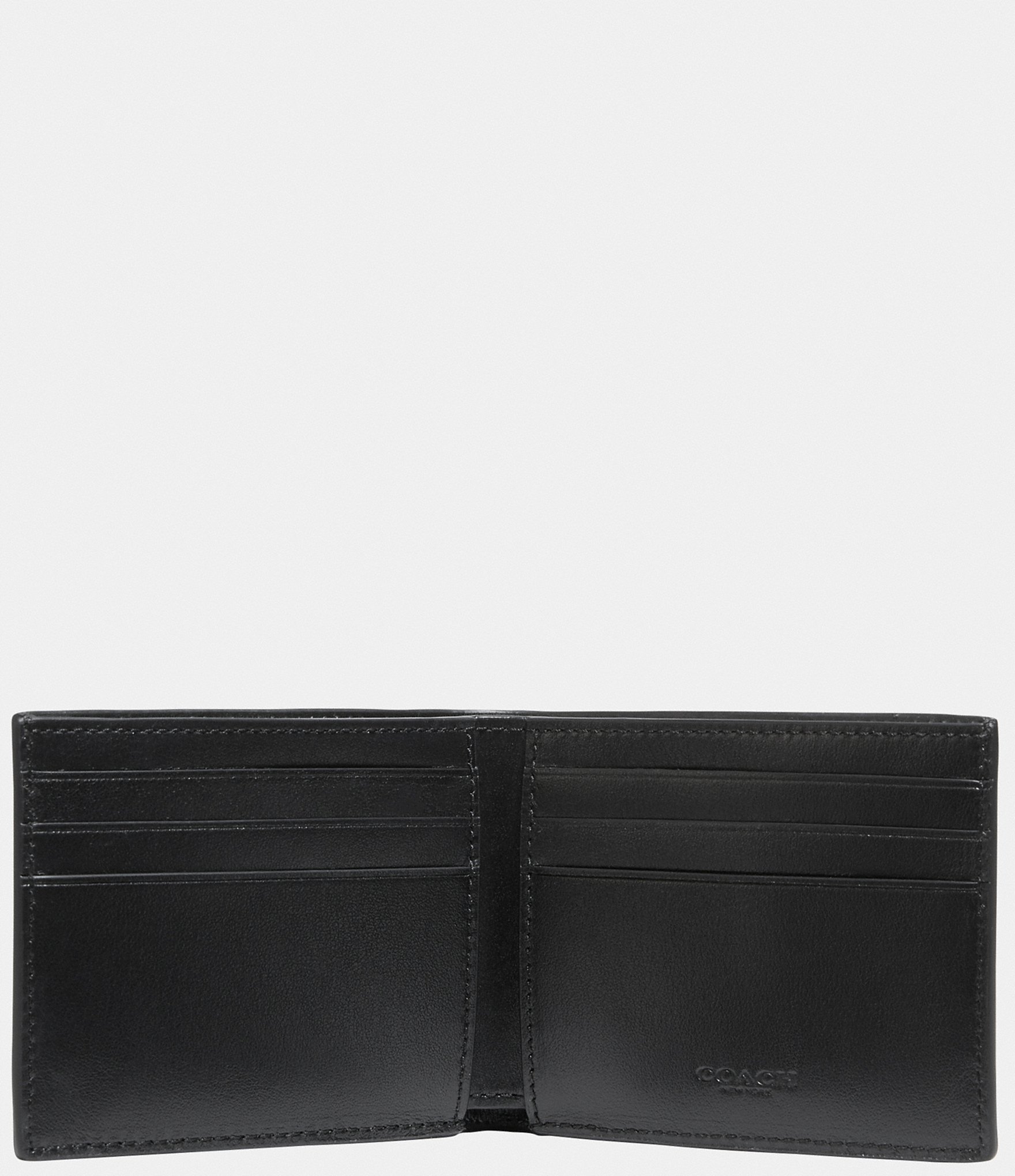 COACH Signature Coated Canvas/Leather Slim Billfold Wallet