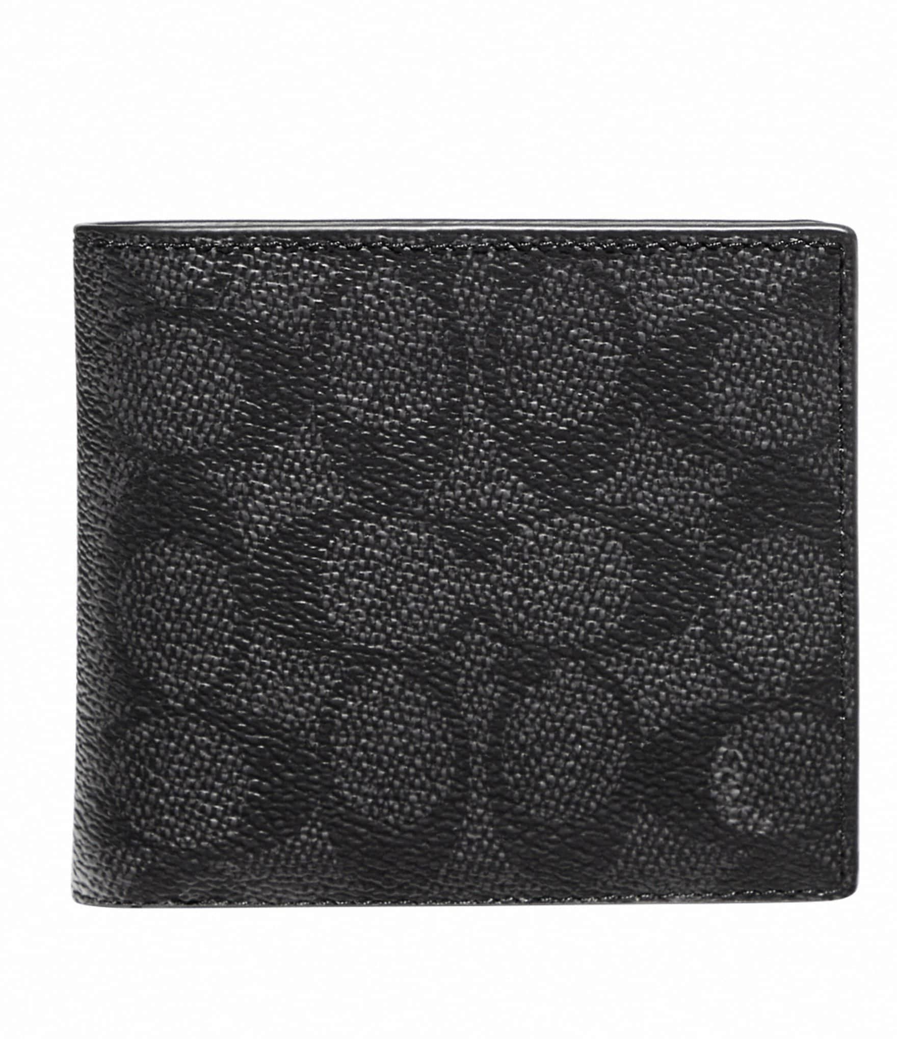 Coach Signature Double Billfold Wallet, Mens, Charcoal