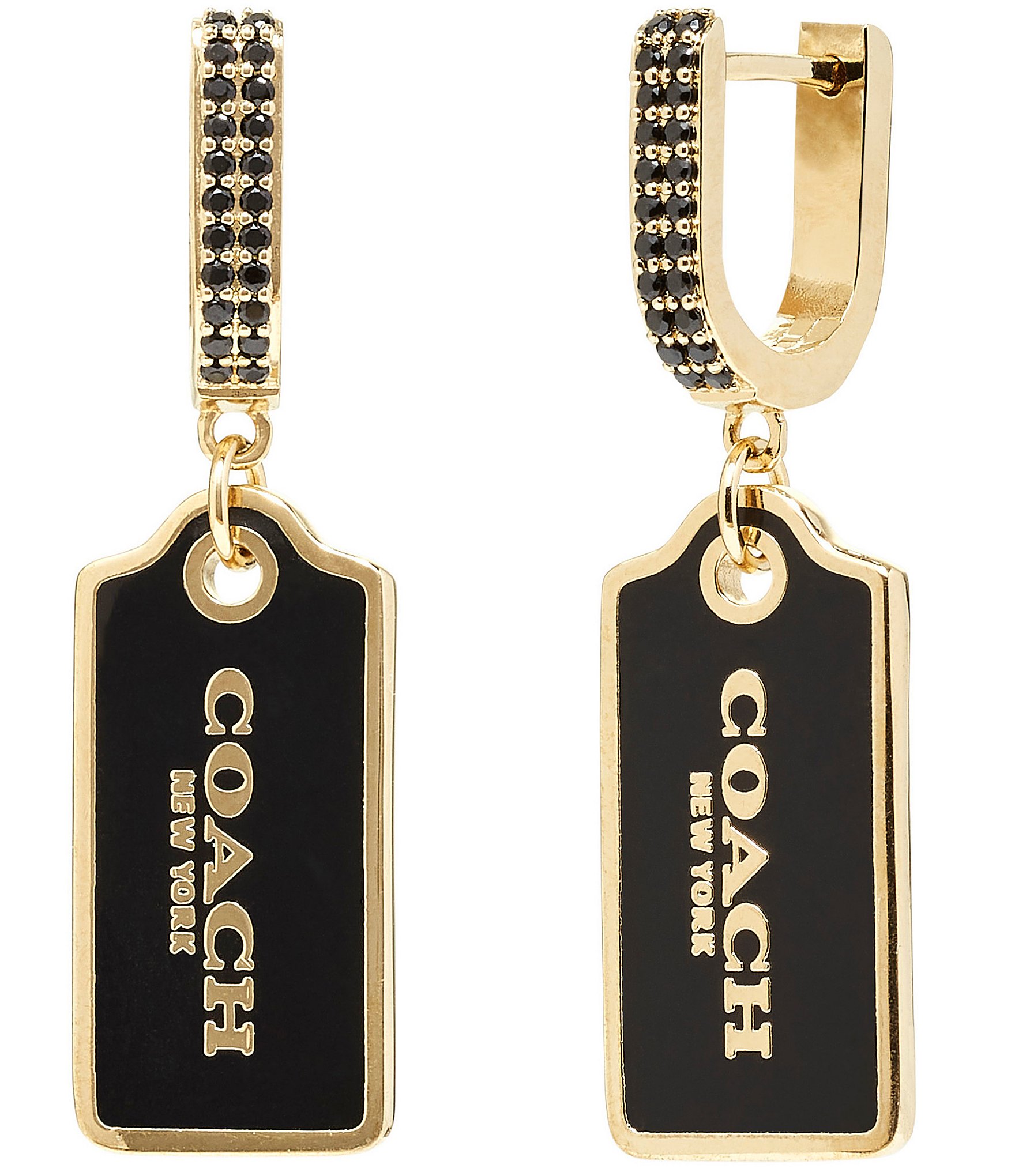 COACH Signature Hangtag Huggies Hoop Earrings | Dillard's