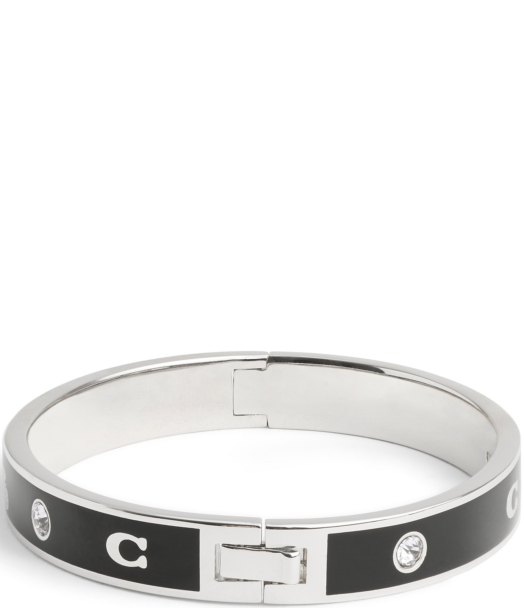 COACH Signature Horse & Carriage Crystal Bangle Bracelet