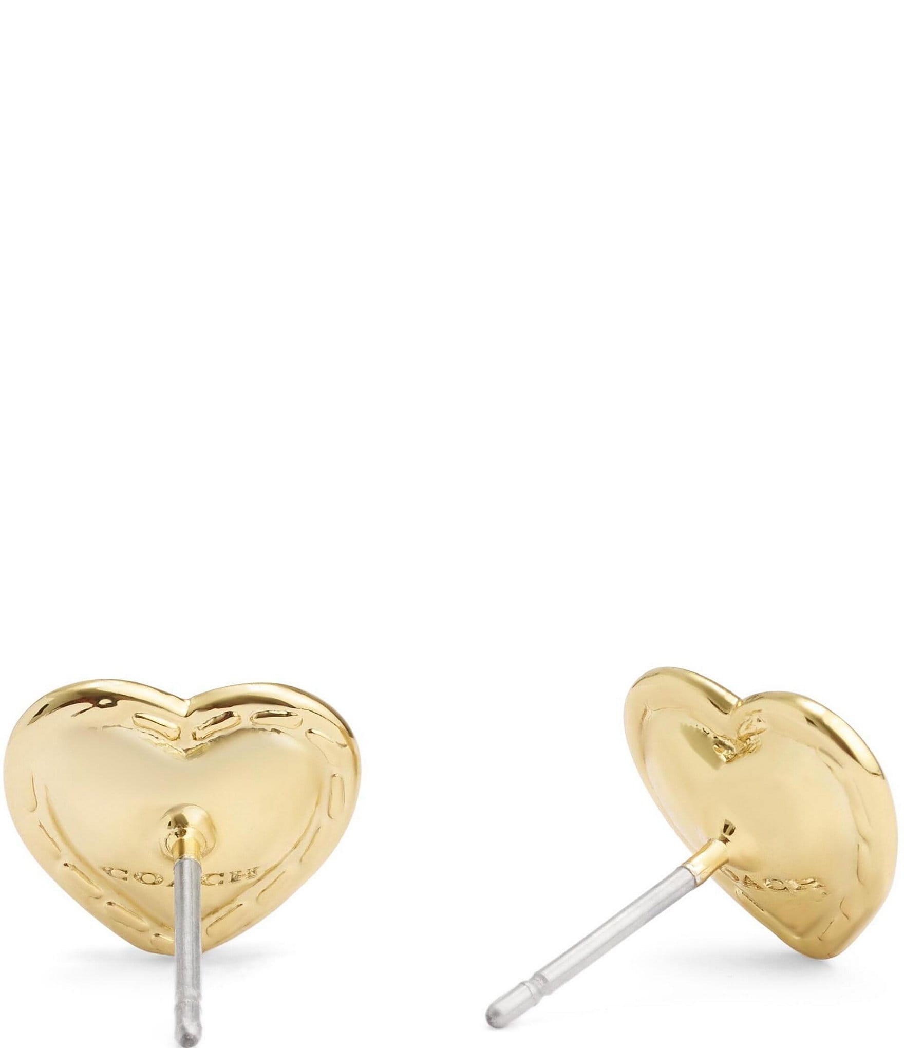 COACH Signature Horse & Carriage Heart Stud Earrings