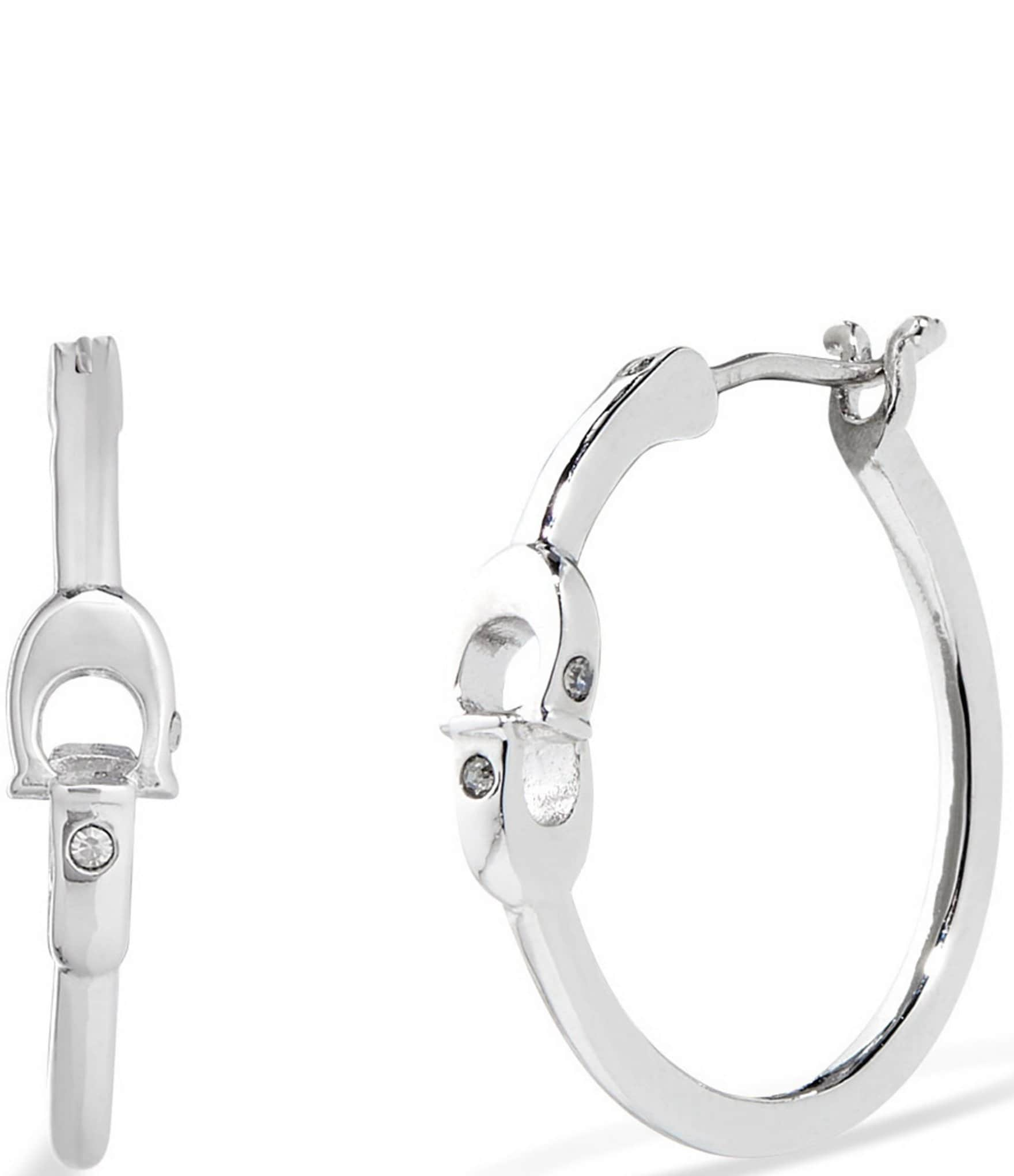 COACH Signature Interlocking C Hoop Earrings