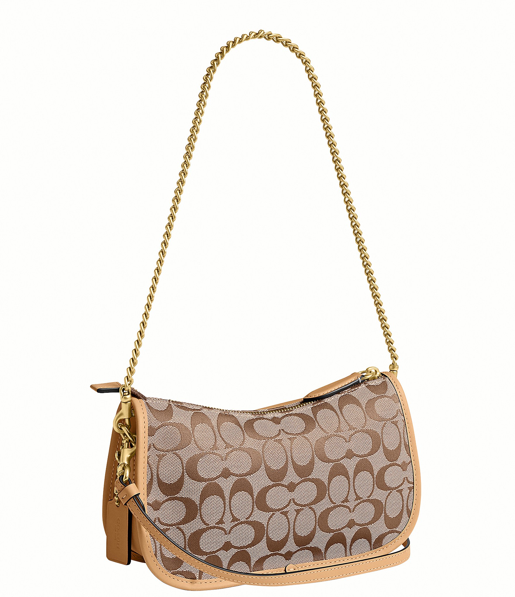 COACH Signature Jacquard Twin Turnlock Waverly Shoulder Bag