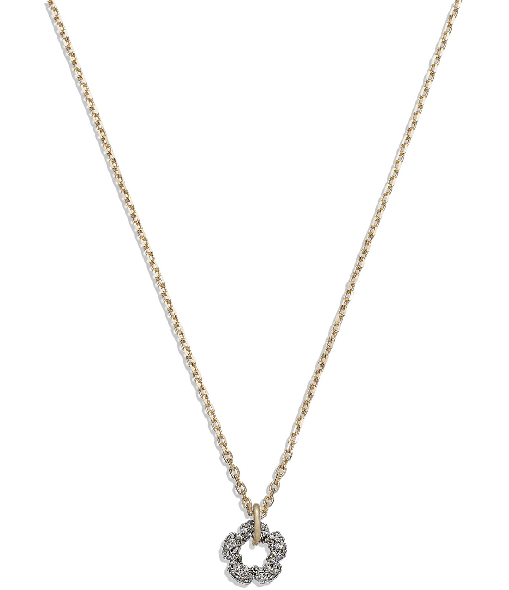Coach Crystal Halo Pendant Necklace, 16 + 2 extender