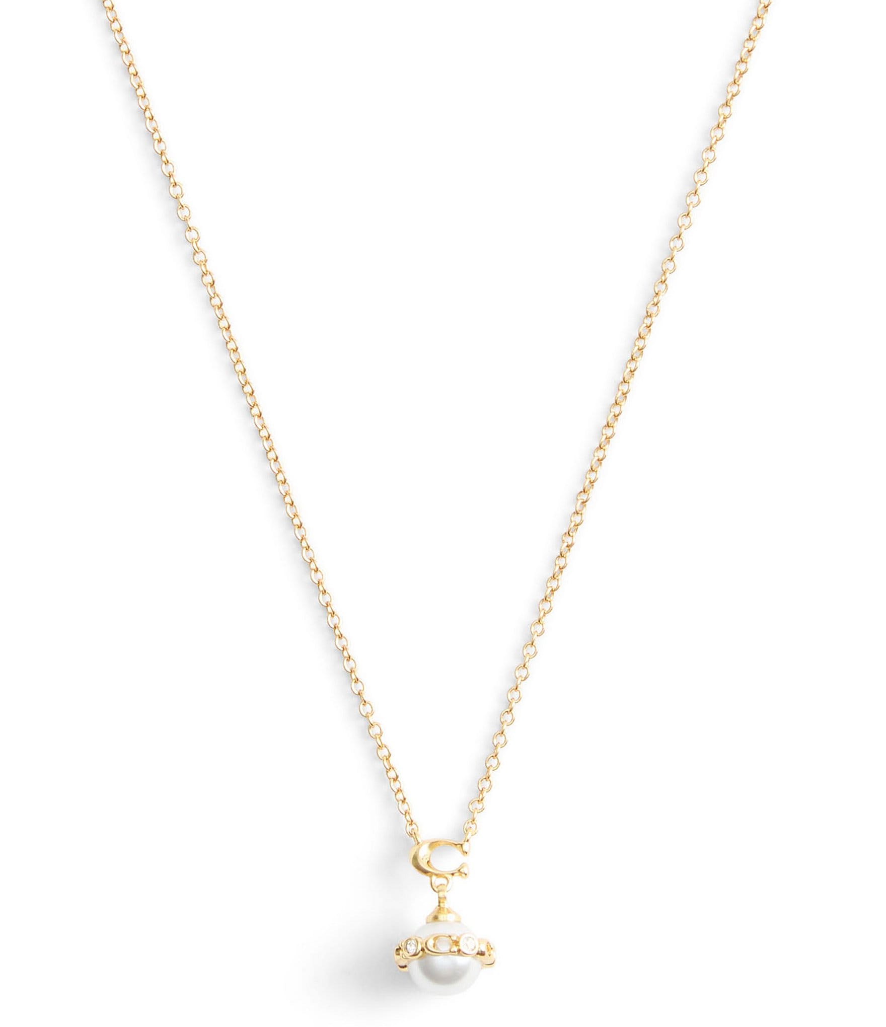 Pearl Necklace Coach Signature Necklace COACH Signature Pearl Orb