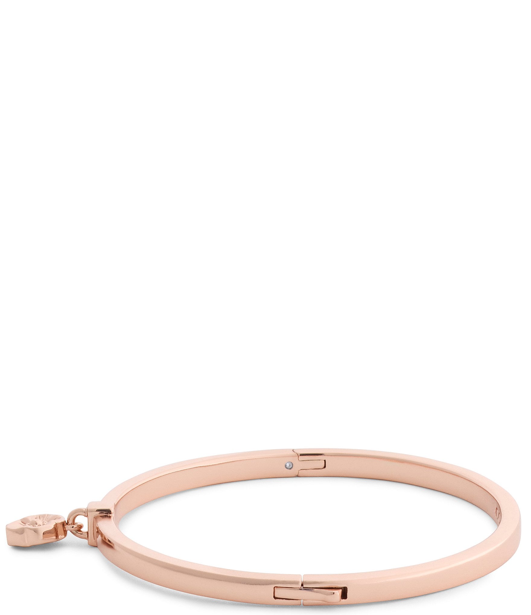 COACH Signature Tea Rose Charm Enamel Bangle Bracelet