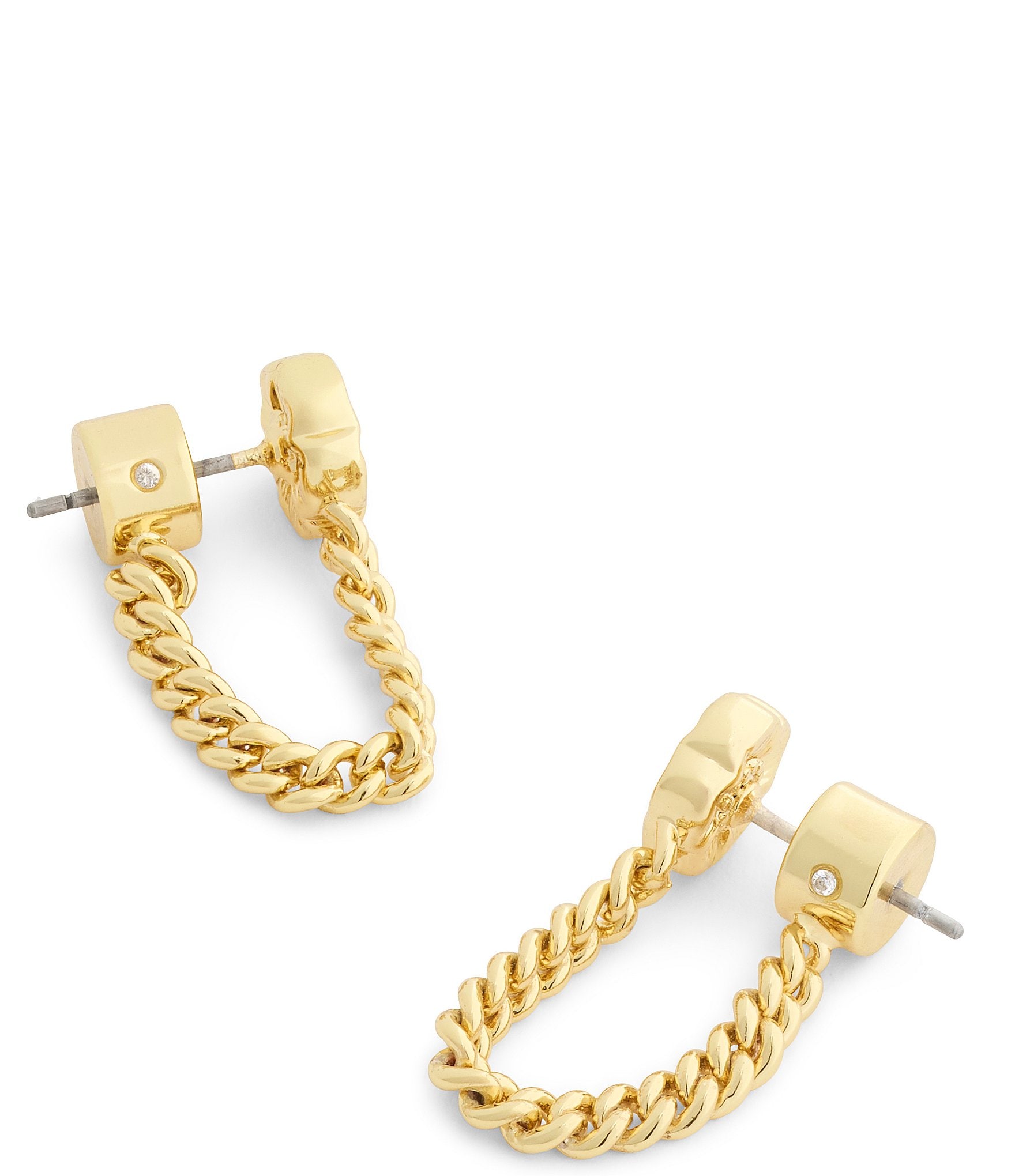 COACH Signature Tea Rose Front Back Earrings