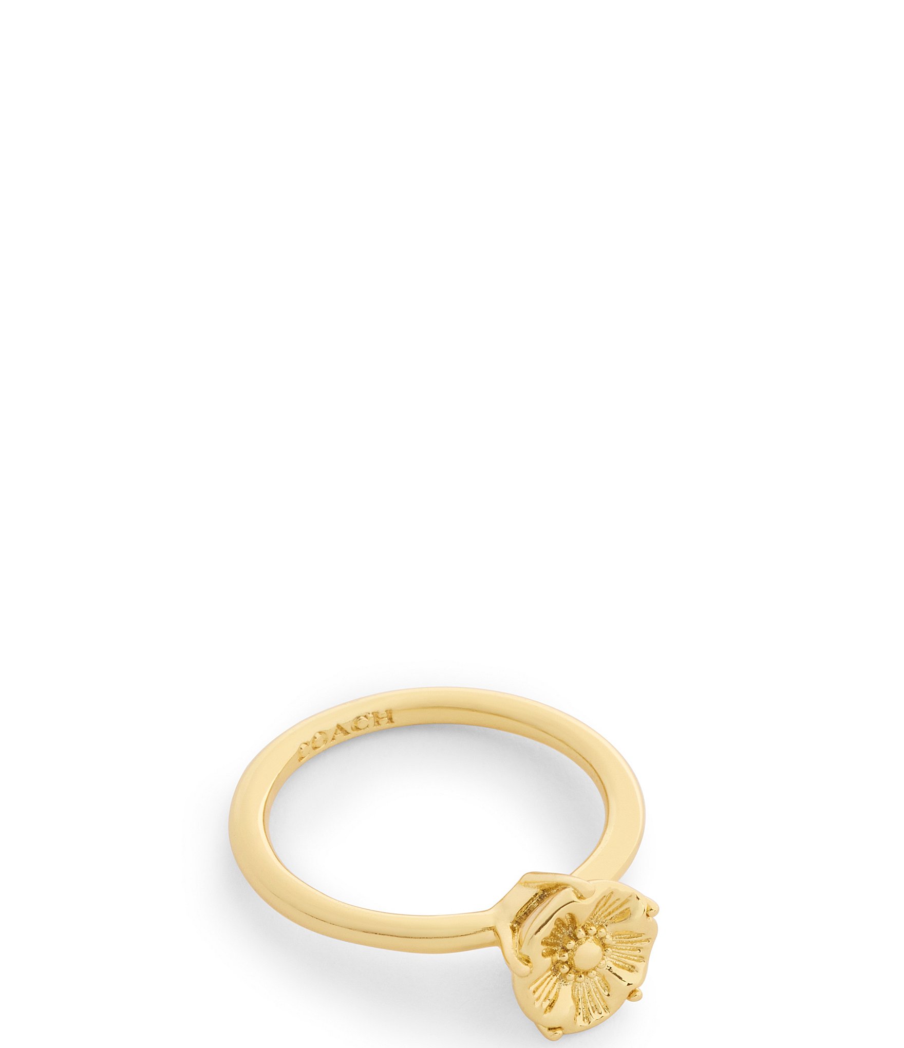 COACH Signature Tea Rose Prong Cocktail Ring
