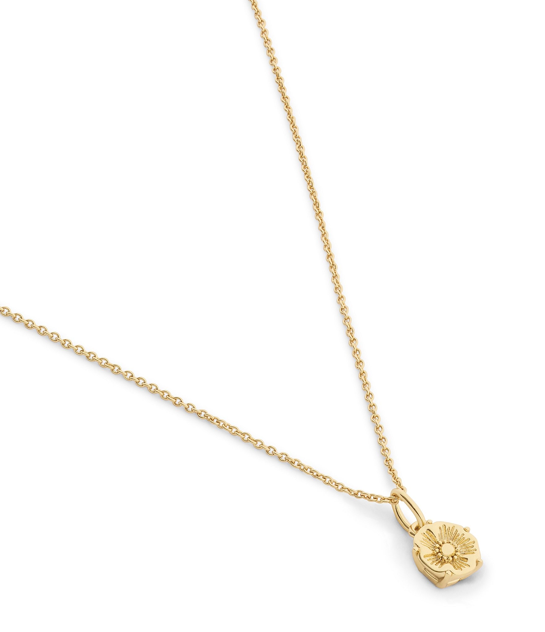 COACH Signature Tea Rose Prong Short Pendant Necklace