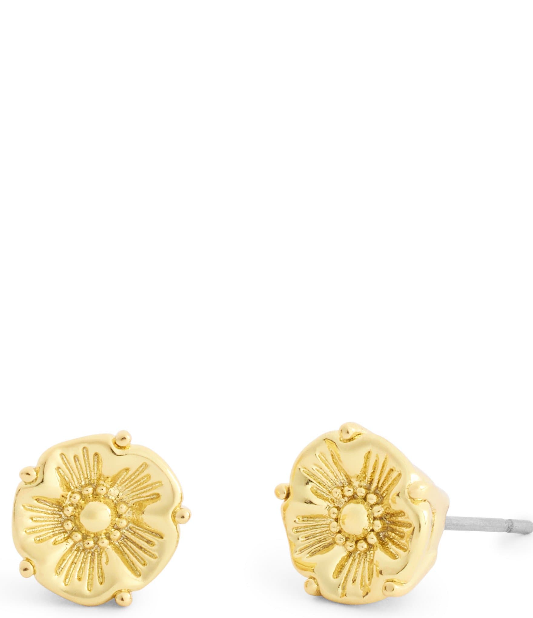 COACH Signature Tea Rose Prong Stud Earrings