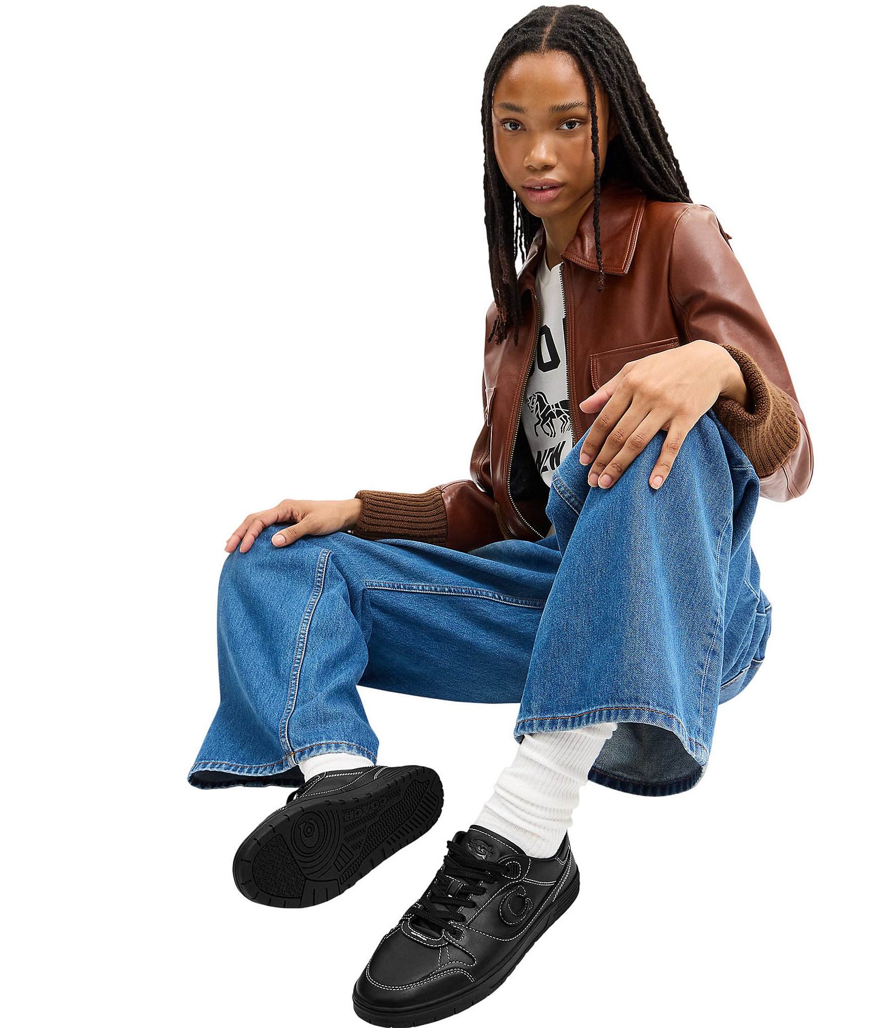 COACH Soft Soho Logo Lace Up Leather Sneakers