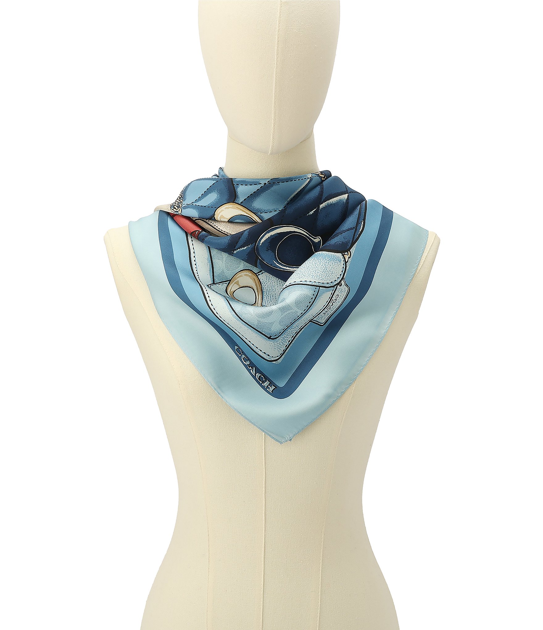 COACH Stacked Tabby Printed Silk Square Scarf