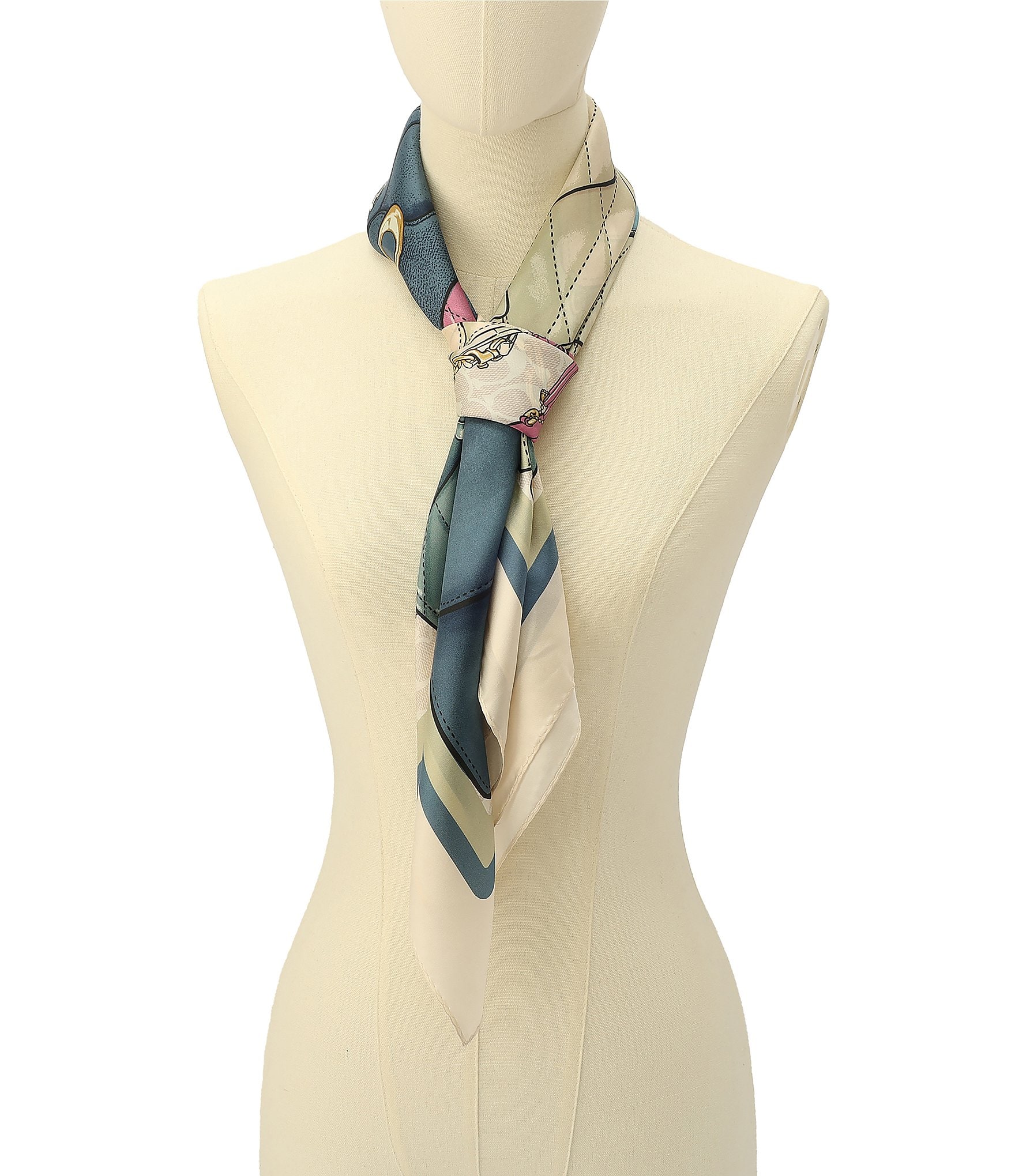 COACH Stacked Tabby Printed Silk Square Scarf