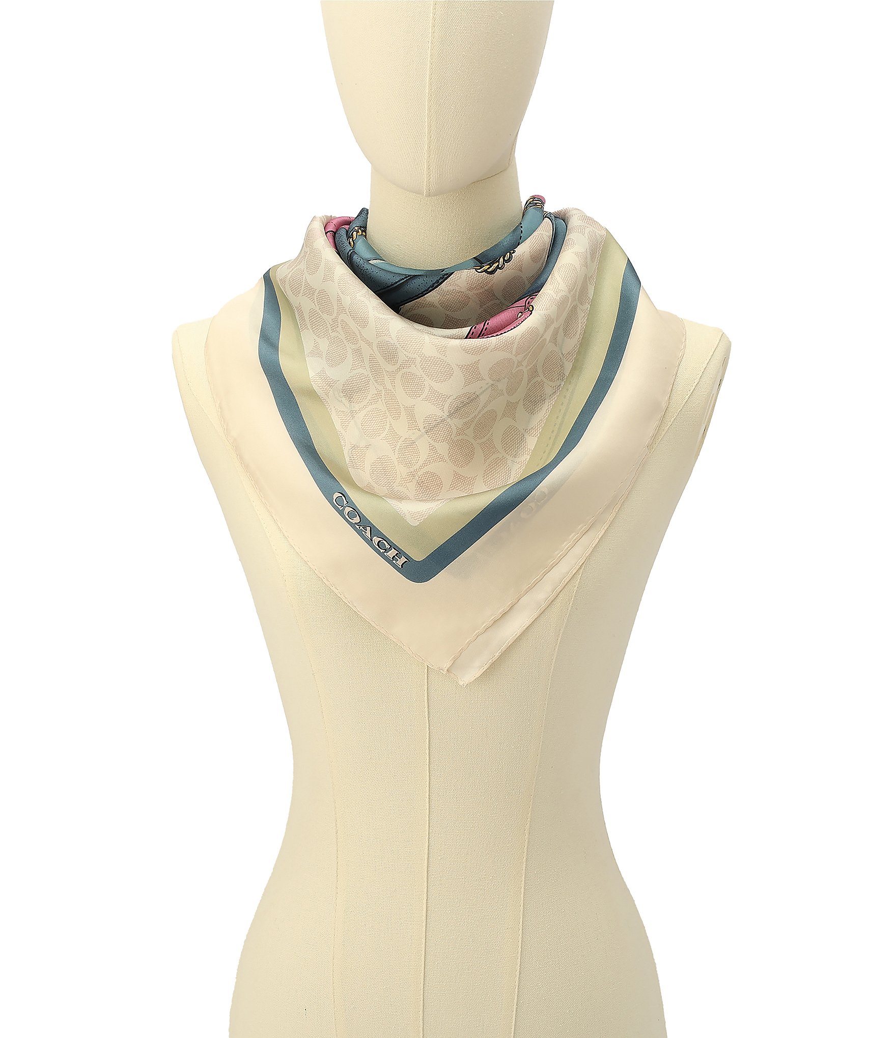 COACH Stacked Tabby Printed Silk Square Scarf