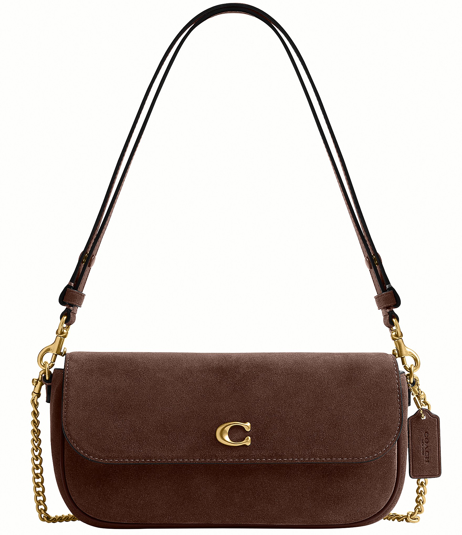 COACH Suede Brook Flap Chain Bag