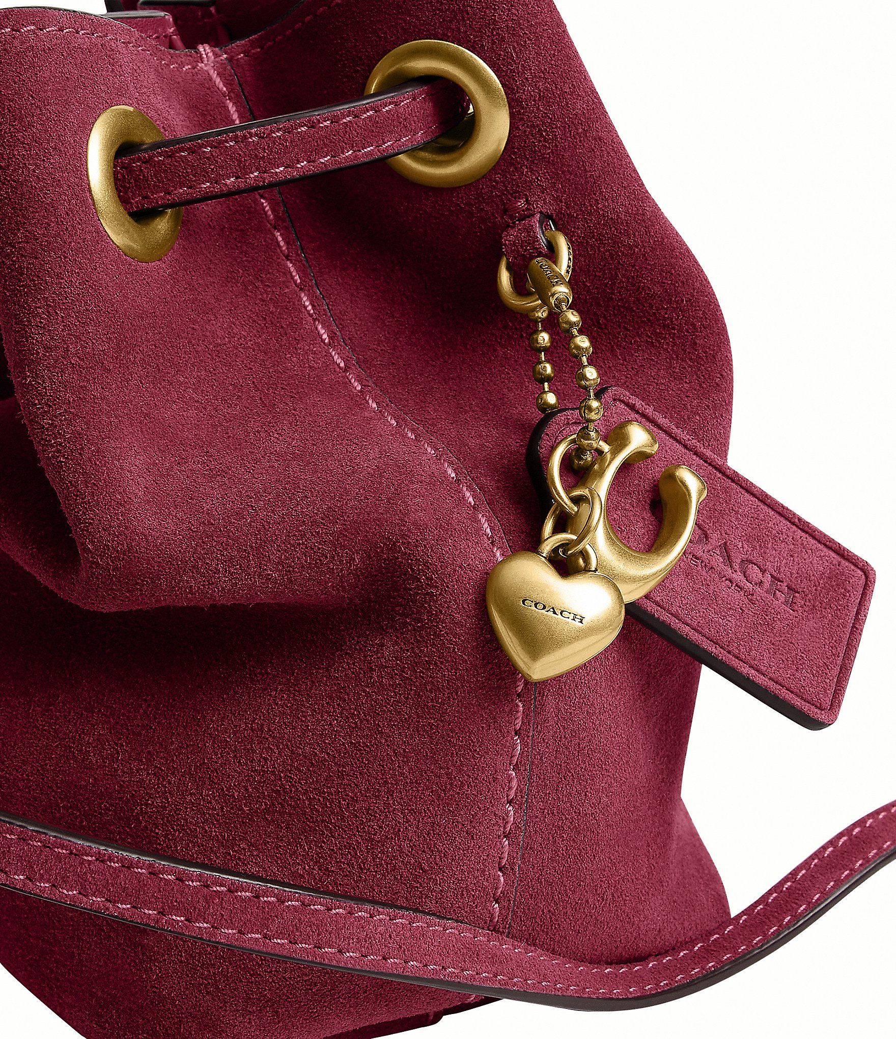 COACH Jade Suede Mini Drawstring Bag