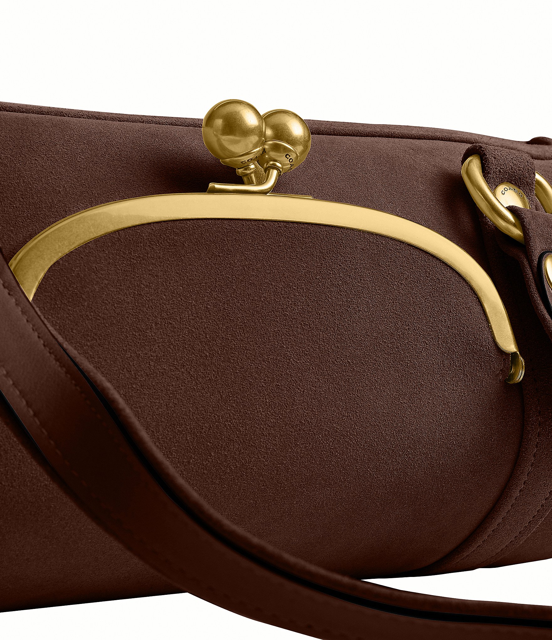 COACH The Coach Originals Suede Kisslock Barrel Bag