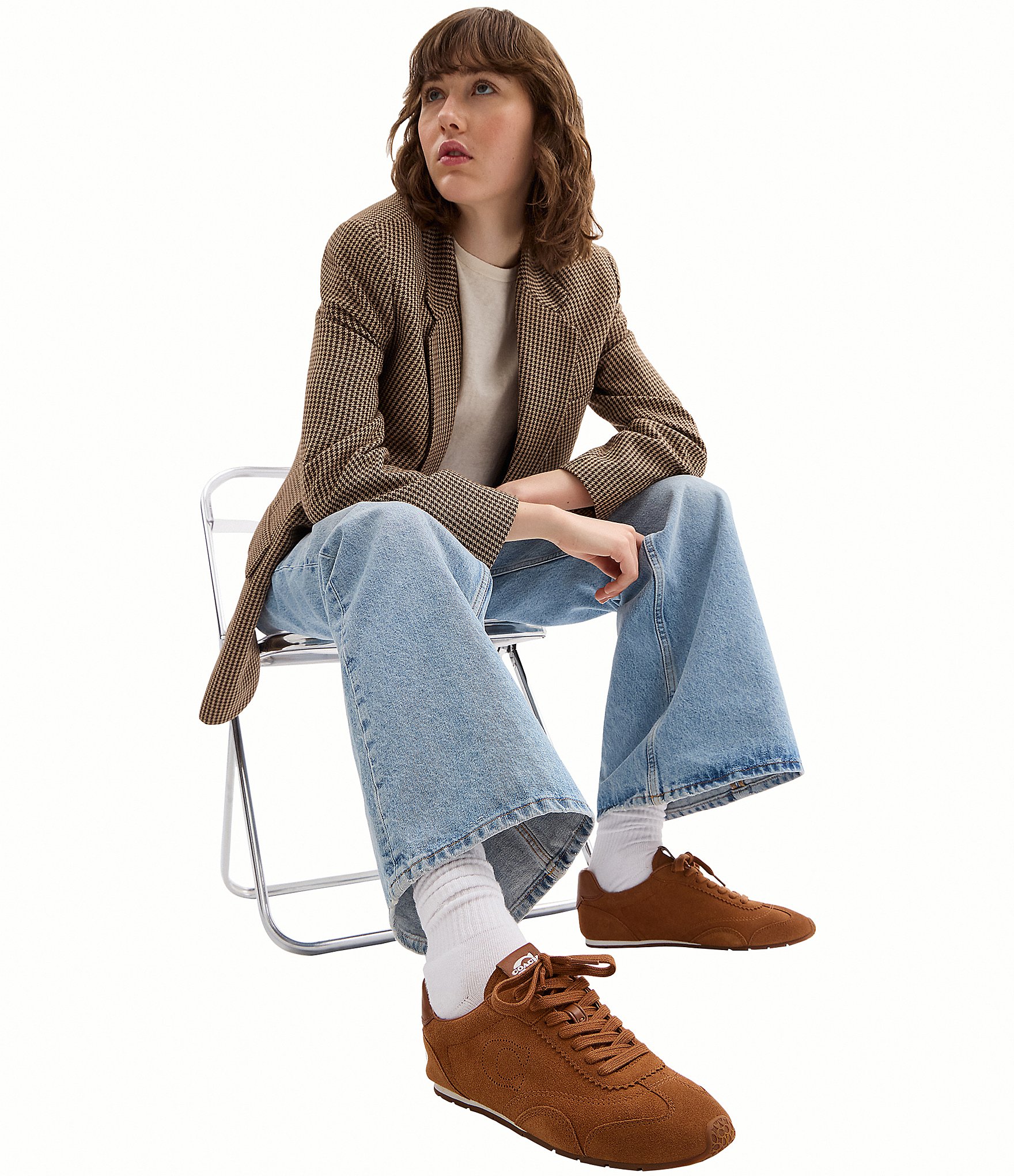 COACH Women's Suede Lace Up Sneakers