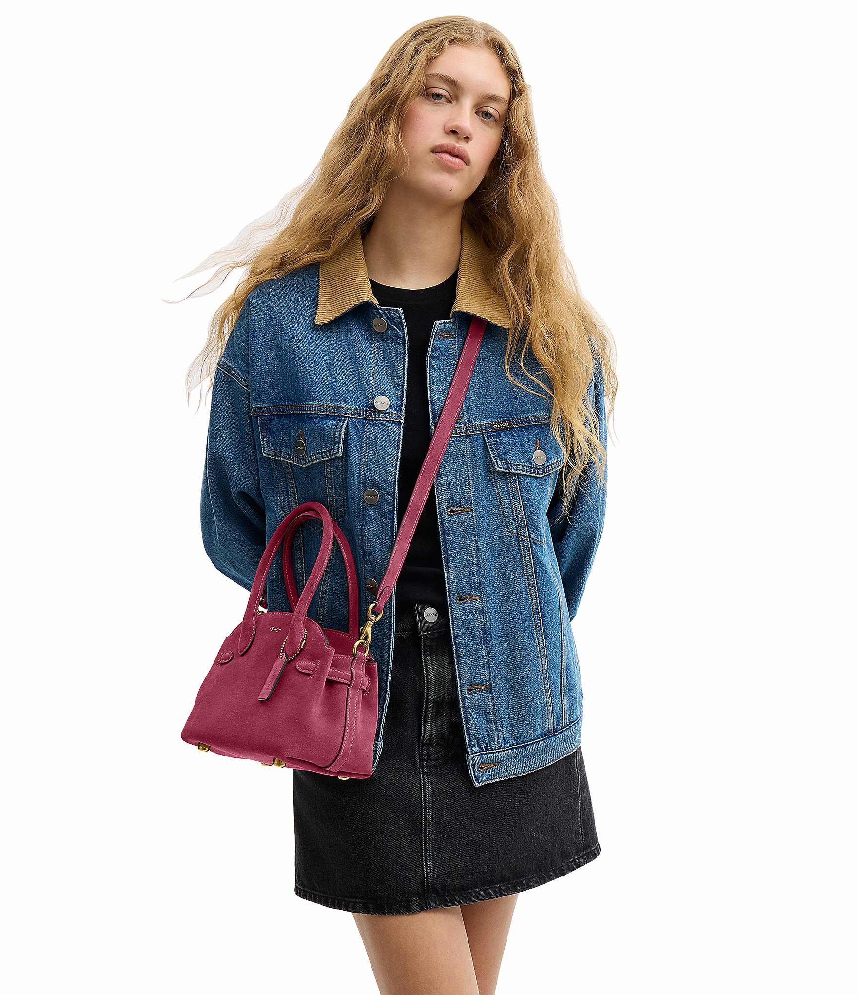 COACH Suede Soft Empire 21 Handle Satchel Bag