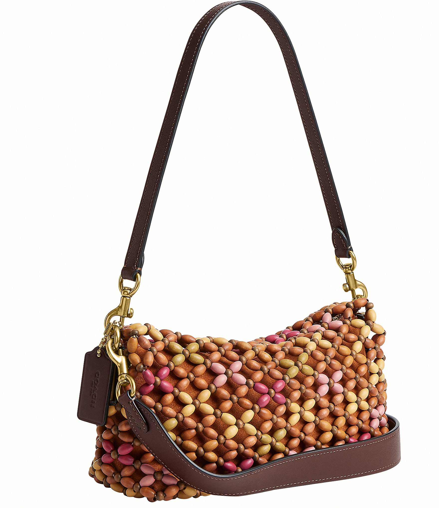 COACH Tabby 26 Beaded Wood Shoulder Bag