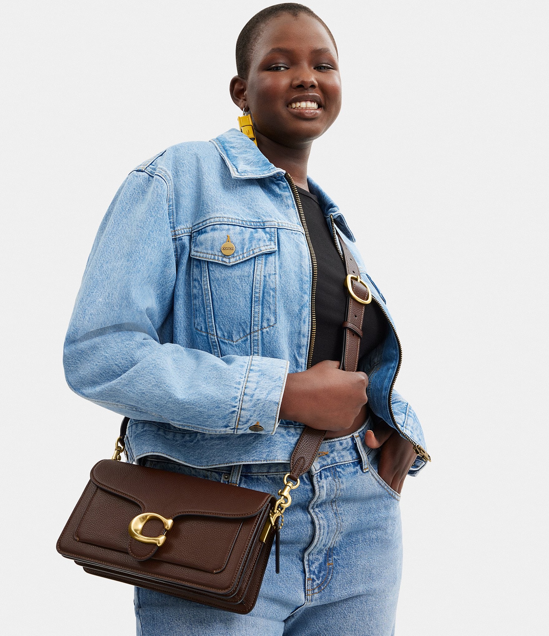 COACH Tabby 26 Pebble Leather Gold Tone Shoulder Crossbody Bag