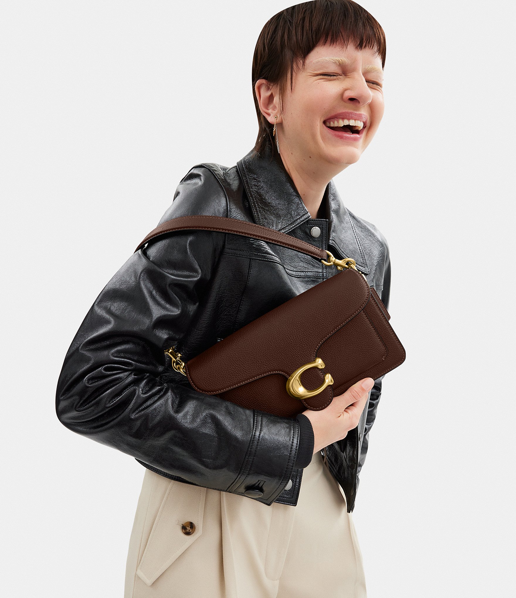 COACH Tabby 26 Pebble Leather Gold Tone Shoulder Crossbody Bag