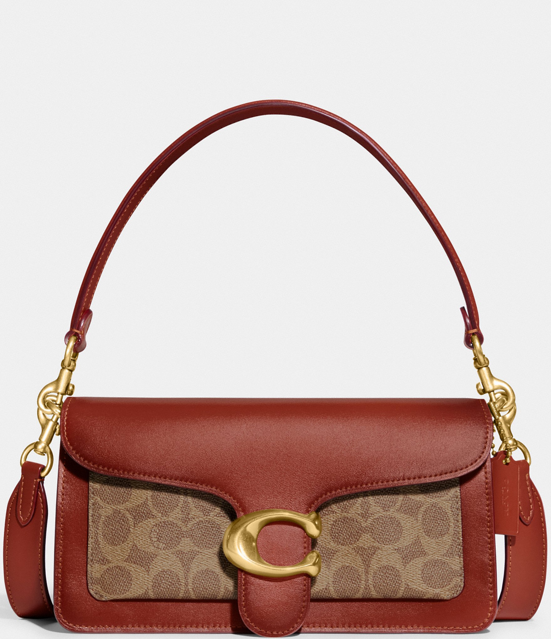 COACH Tabby 26 Signature Logo Coated Canvas Shoulder Bag