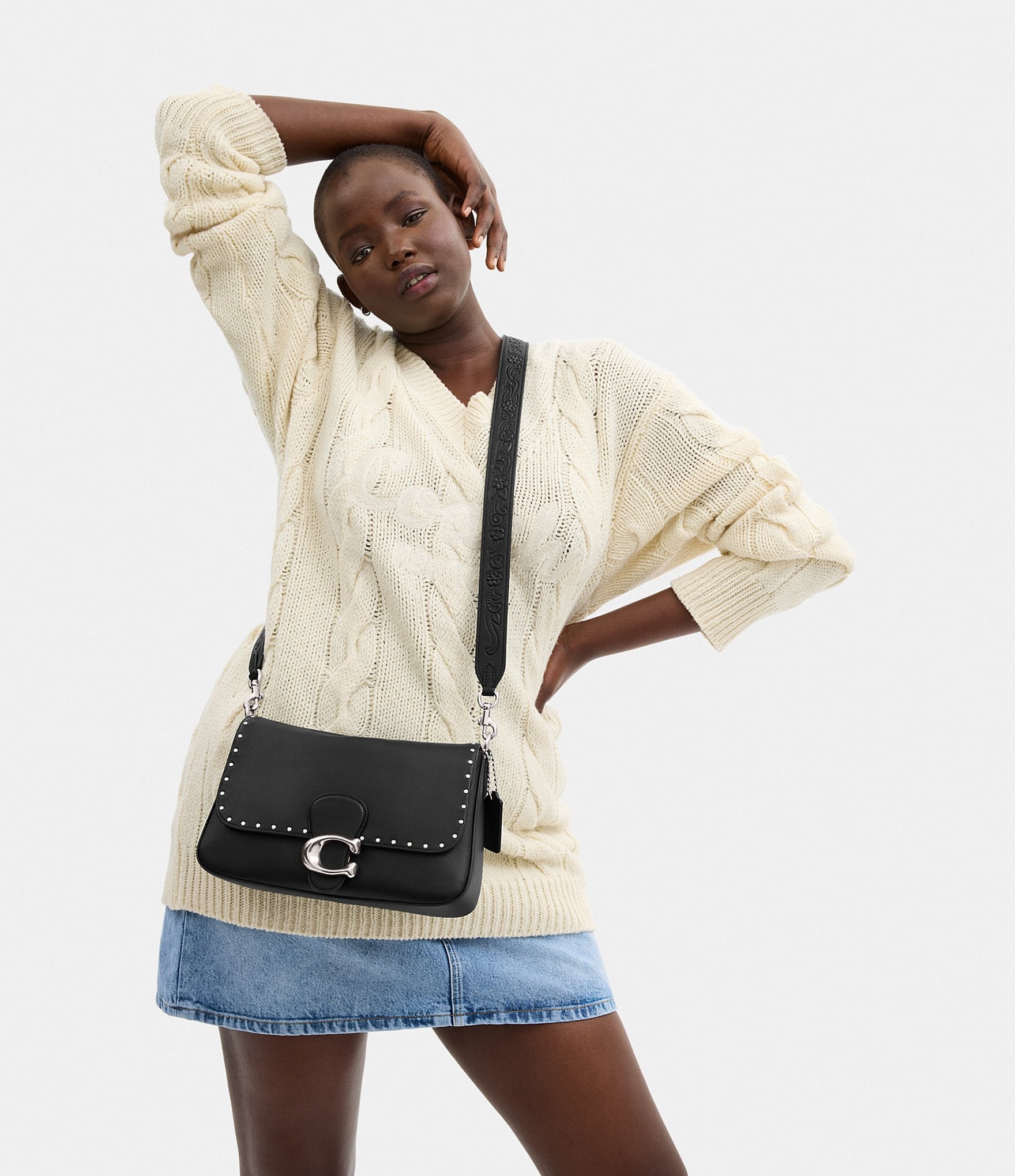 COACH Tabby With Rivets Crossbody Shoulder Bag