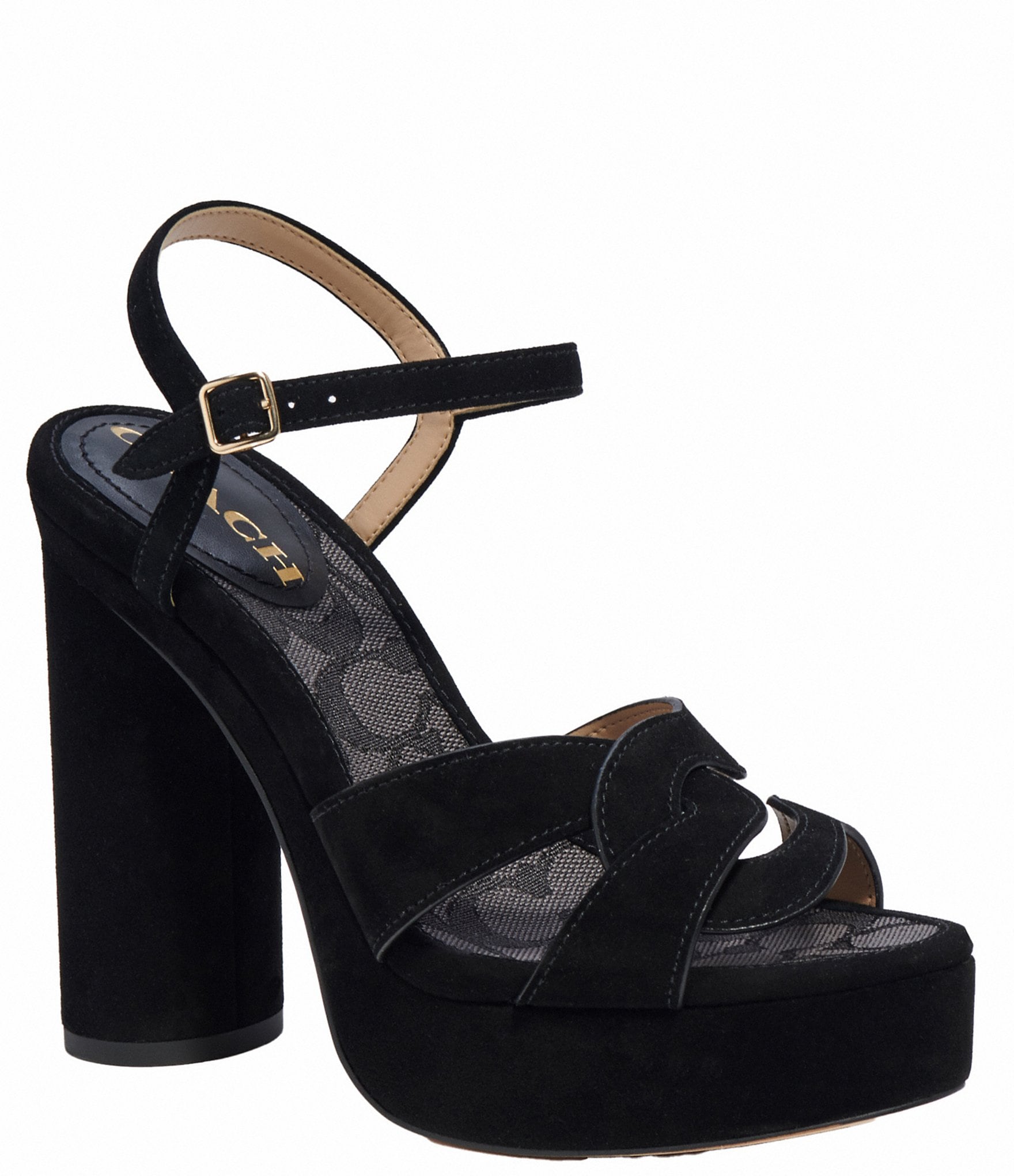 COACH Talina Suede Platform Dress Sandals | Dillard's
