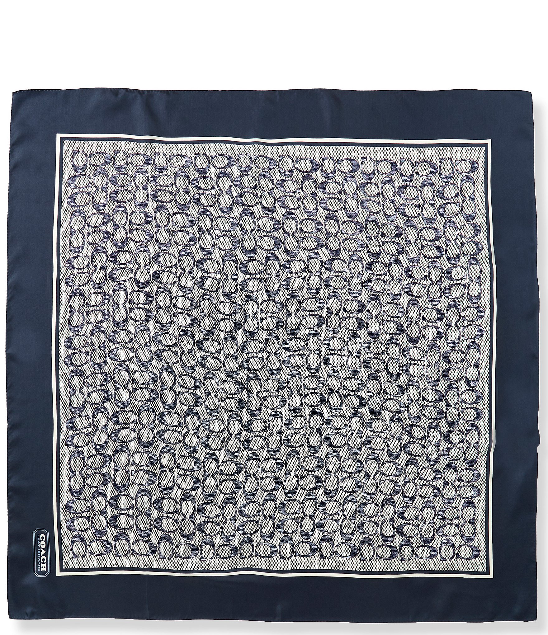 COACH Textured Signature C Print Silk Square Scarf