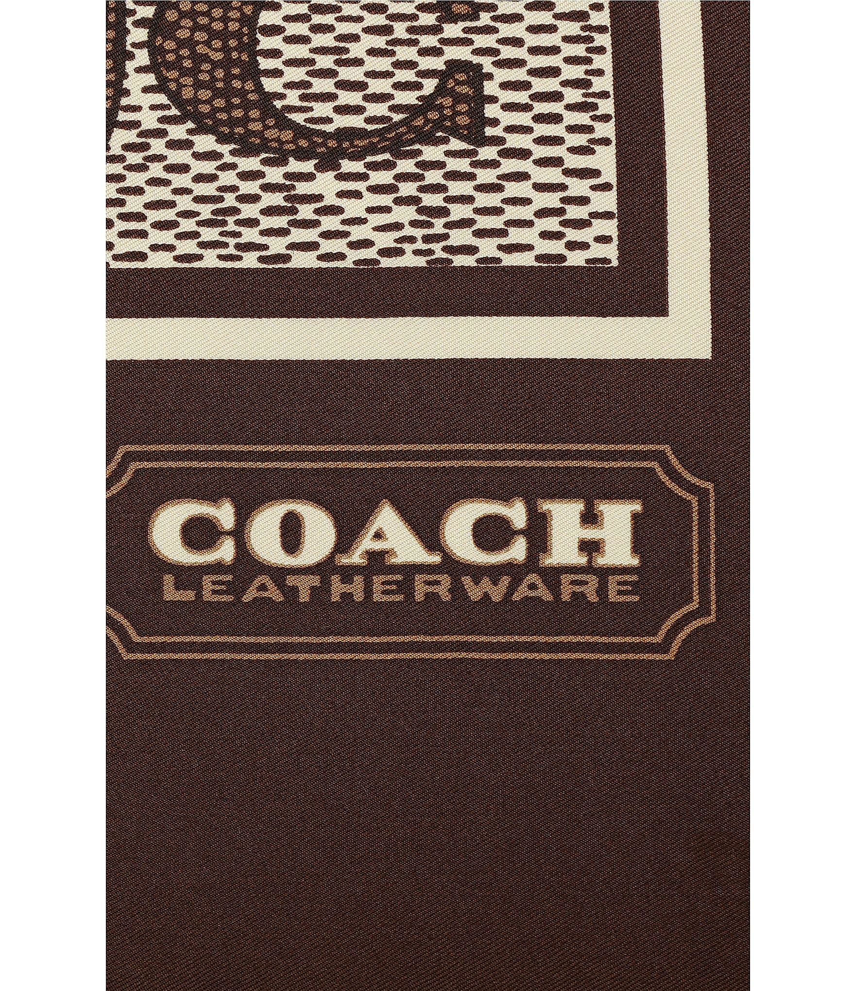 COACH Textured Signature C Printed Woven Silk Square Scarf