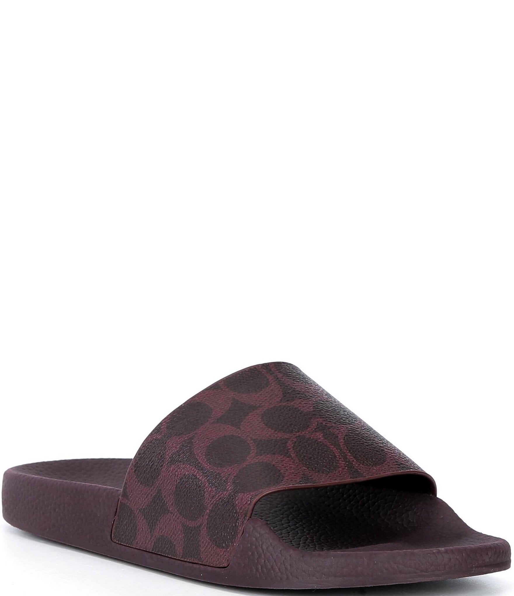 COACH Women's Udele Logo Print Canvas Pool Slide Sandals
