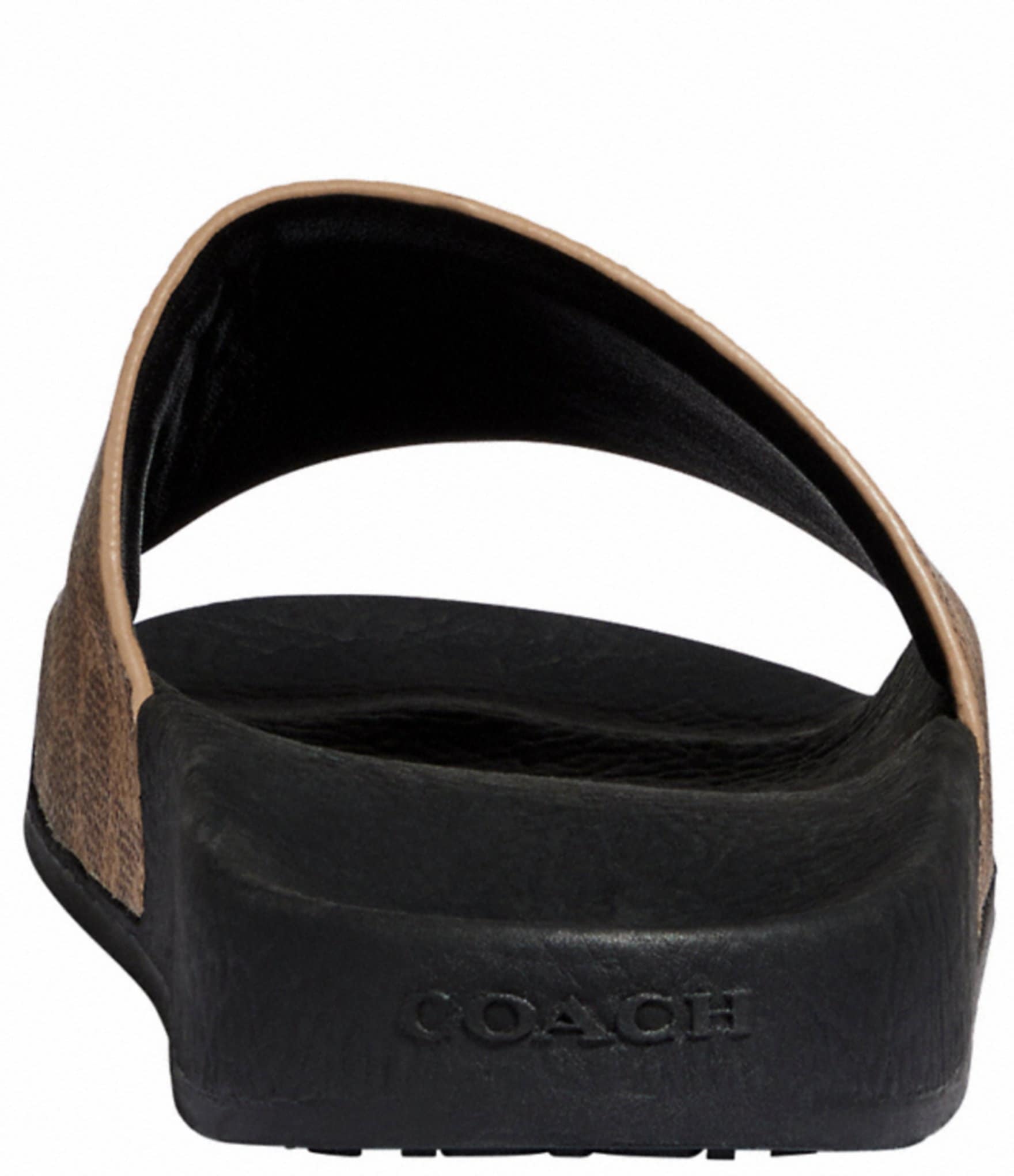 COACH Women's Udele Logo Print Canvas Pool Slide Sandals