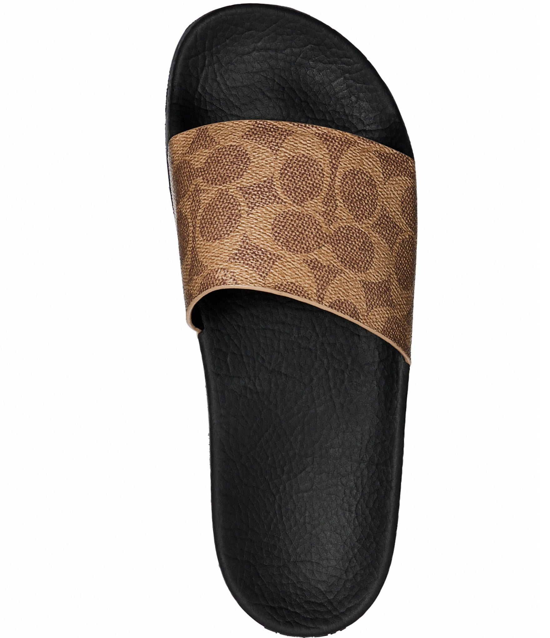 COACH Women's Udele Logo Print Canvas Pool Slide Sandals